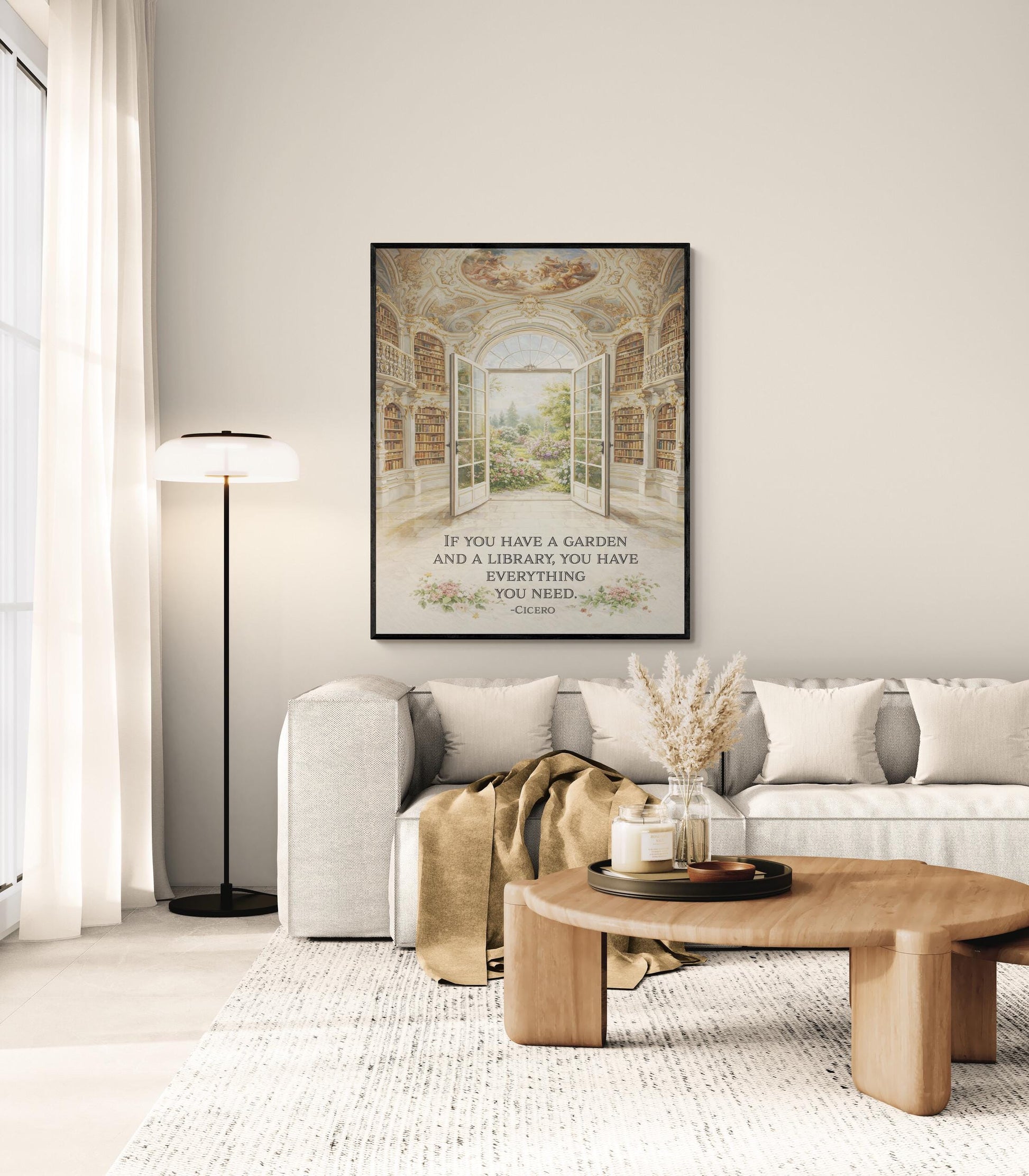 Cicero Quote Art Print | If You Have A Garden And A Library | Classical Literature | Inspirational Home Decor | Literary Poster