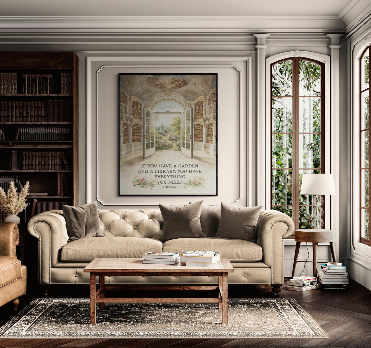Cicero Quote Art Print | If You Have A Garden And A Library | Classical Literature | Inspirational Home Decor | Literary Poster