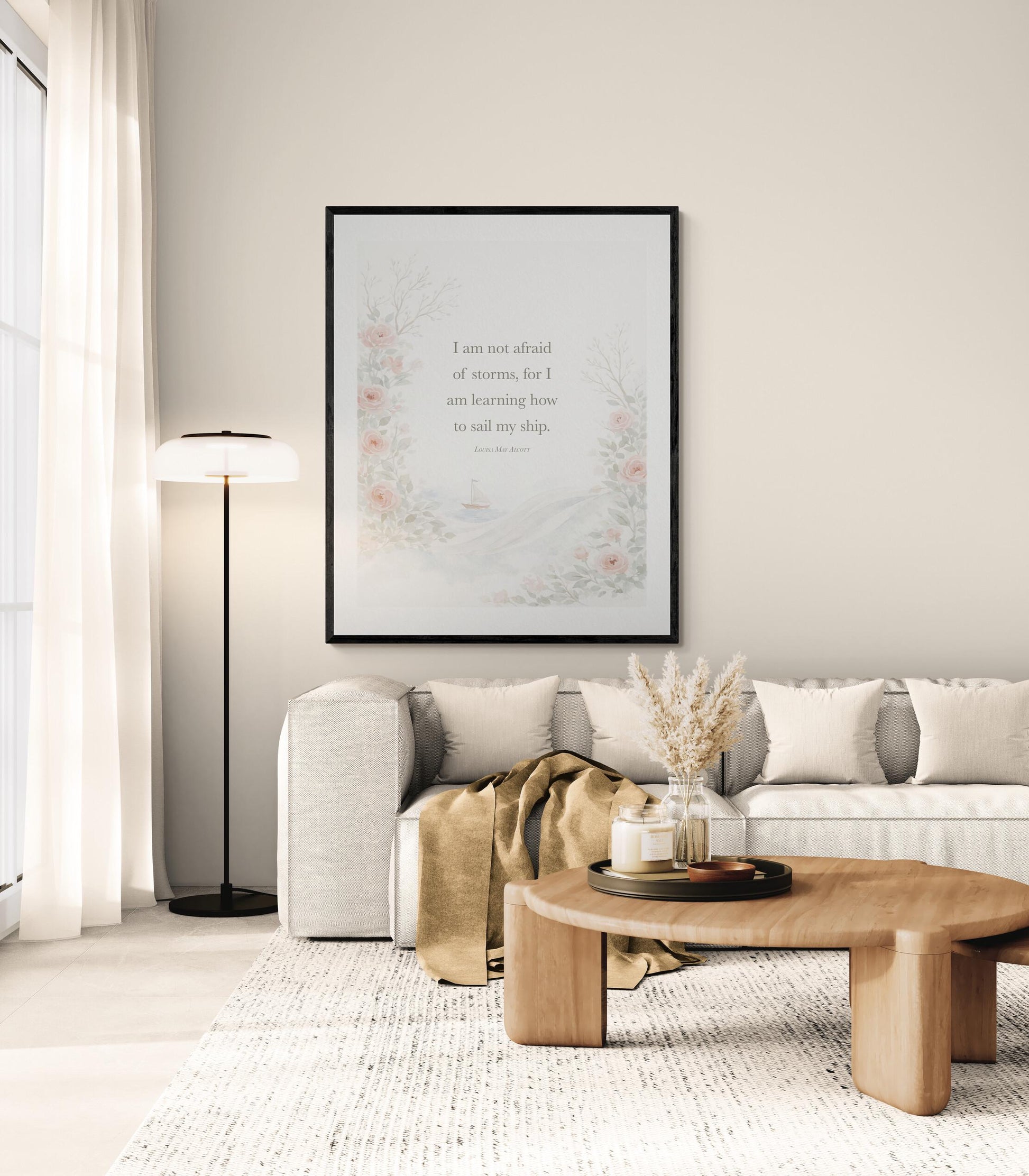 I Am Not Afraid Of Storms Quote Art Print | Louisa May Alcott | Little Women | Children's Home Decor | Literary | Poster