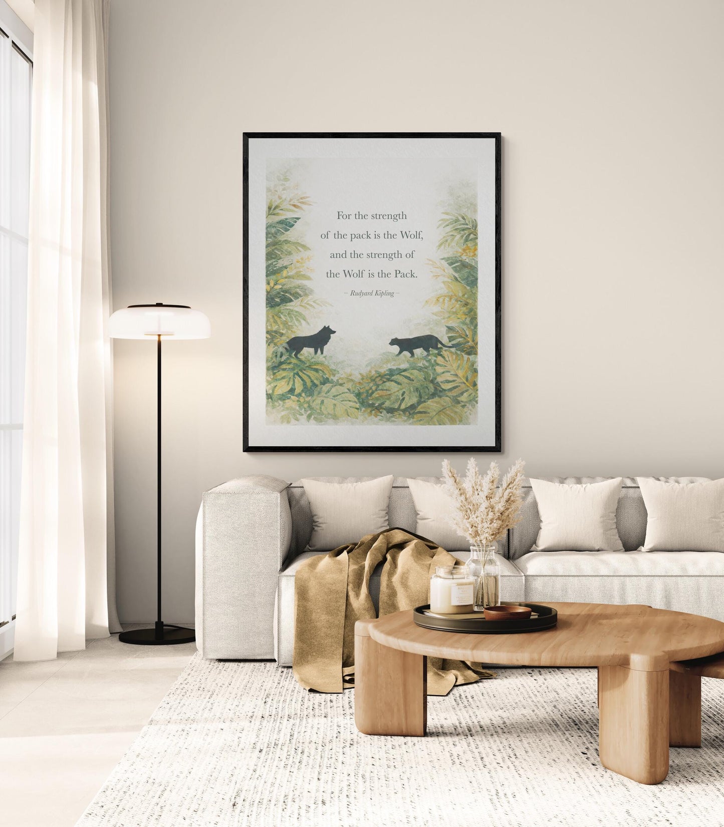 Strength Of The Pack Quote Art Print | Rudyard Kipling | Wolf | Home Decor | Literary | Leadership Poster