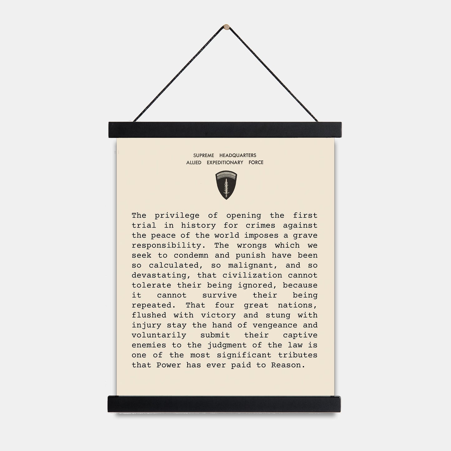 Nuremberg Trial Opening Statement Art Print | Military History Reproduction | World War 2 | Letter Poster