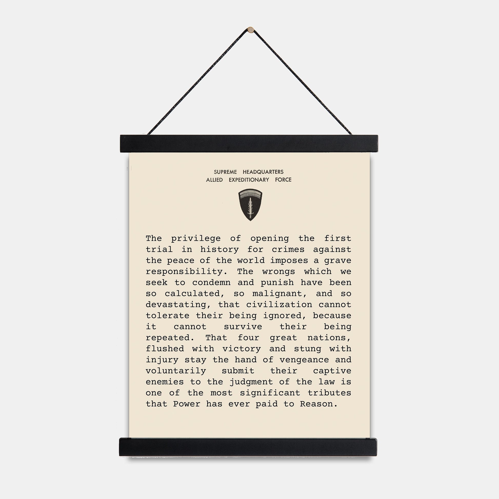 Nuremberg Trial Opening Statement Art Print | Military History Reproduction | World War 2 | Letter Poster