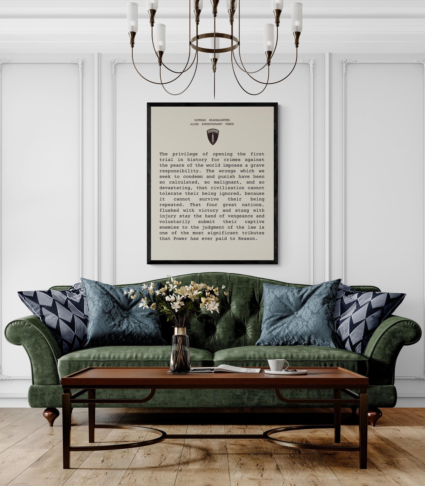 Nuremberg Trial Opening Statement Art Print | Military History Reproduction | World War 2 | Letter Poster