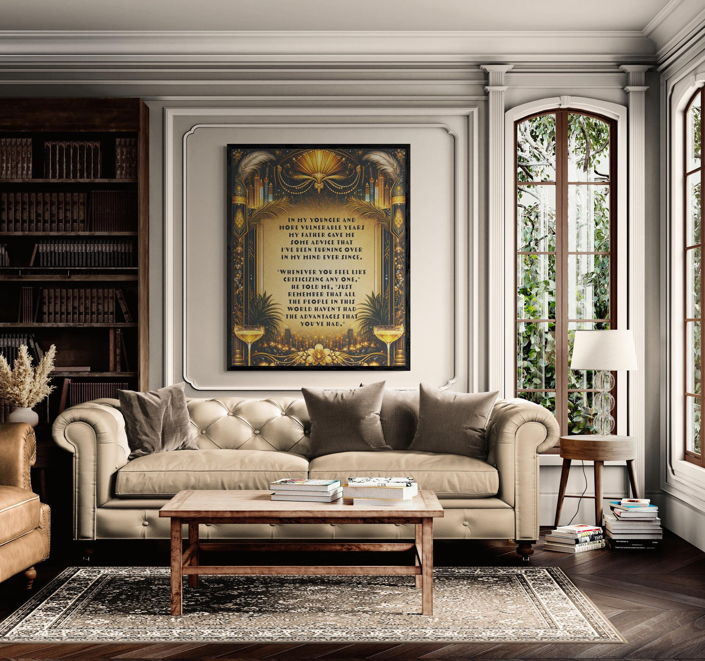 Great Gatsby Quote Art Print | In My Younger Years | F. Scott Fitzgerald | Classic Literary Home Decor | William Morris Poster