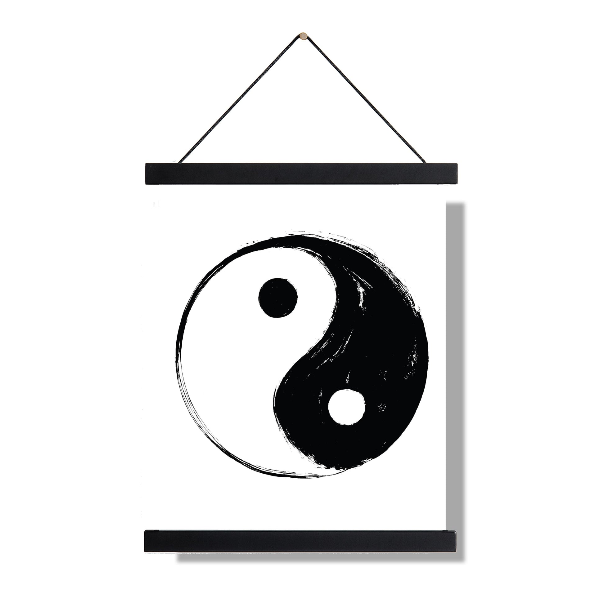 Yin Yang Brushstroke Art Print | Minimalist Taoist Wall | Zen Symbol | Home Decor | Harmony Poster