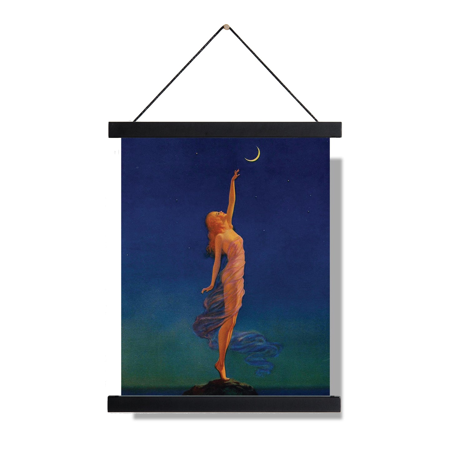 Eggleston Painting Art Print | Reaching For The Moon | Edward Mason Eggleston | Vintage Home Decor | Art Deco Moon | Reproduction Poster