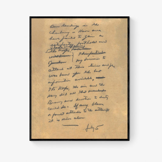 Eisenhower Art Print | In Case of Failure Draft Letter | D-Day Order Of The Day | Military Home Decor| World War 2 | Poster