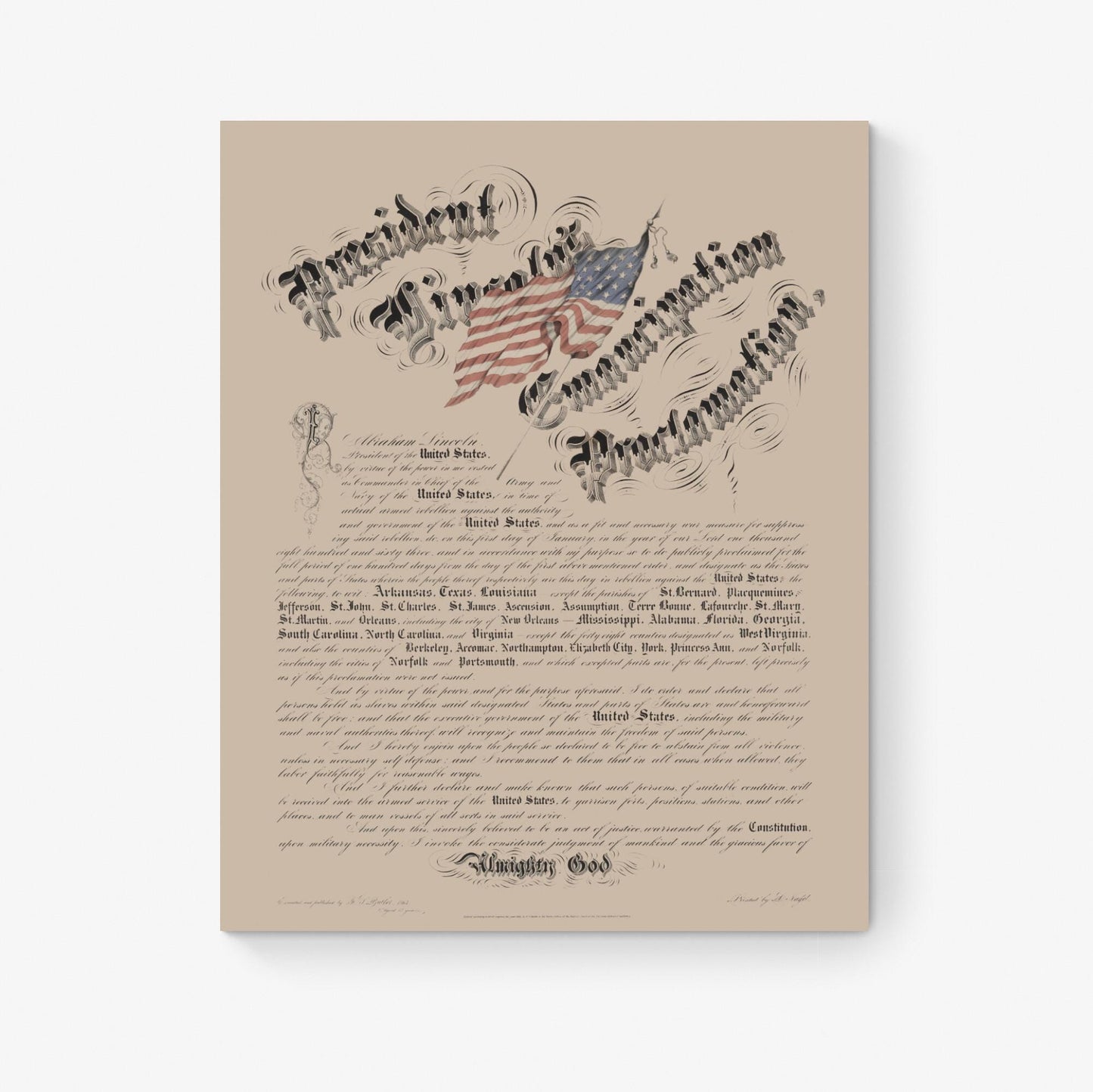 The Emancipation Proclamation | Art Print | The Civil War | United States | Abraham Lincoln | Historical | Vintage Home Decor Poster