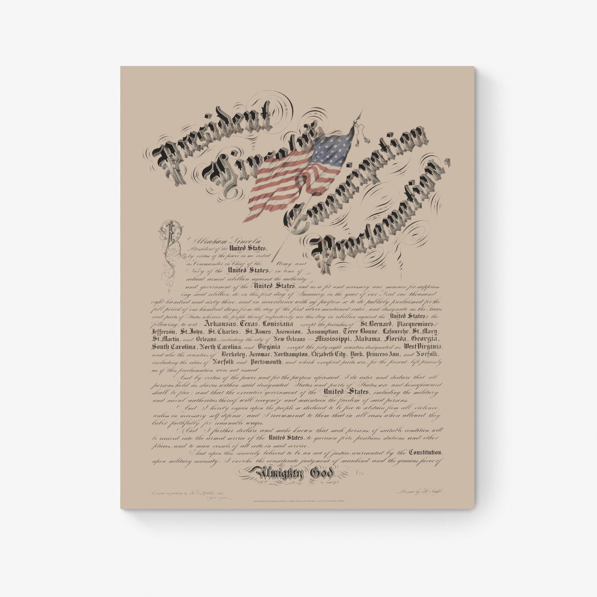 The Emancipation Proclamation | Art Print | The Civil War | United States | Abraham Lincoln | Historical | Vintage Home Decor Poster