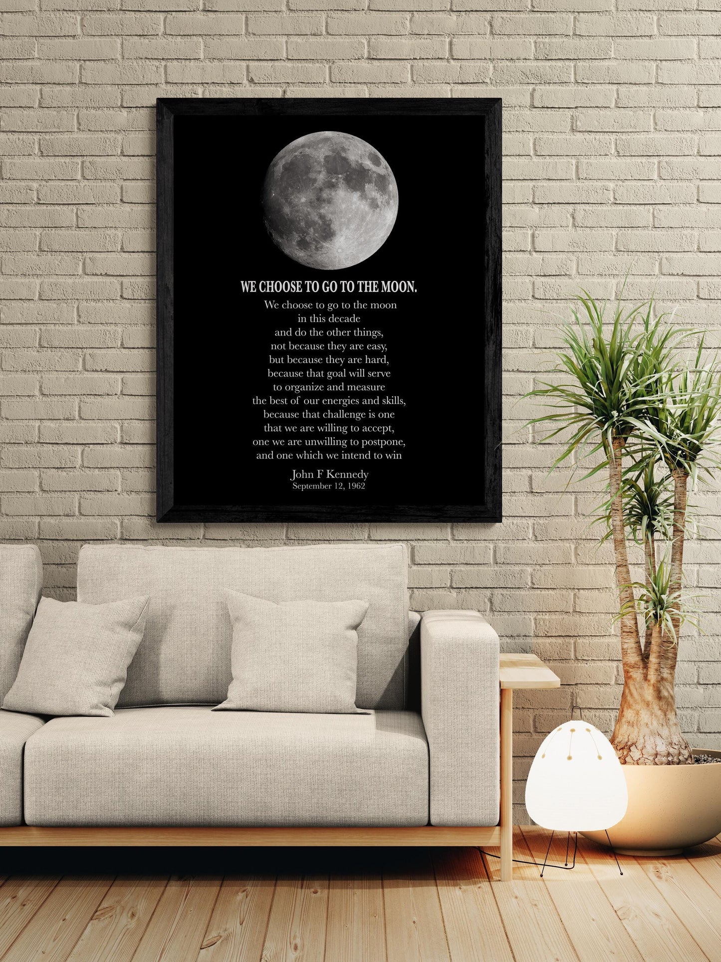 JFK Quote Art Print | We Choose To Go To The Moon | Modern Minimalist Art | Inspirational Print | Home Decor | Space Exploration | Poster