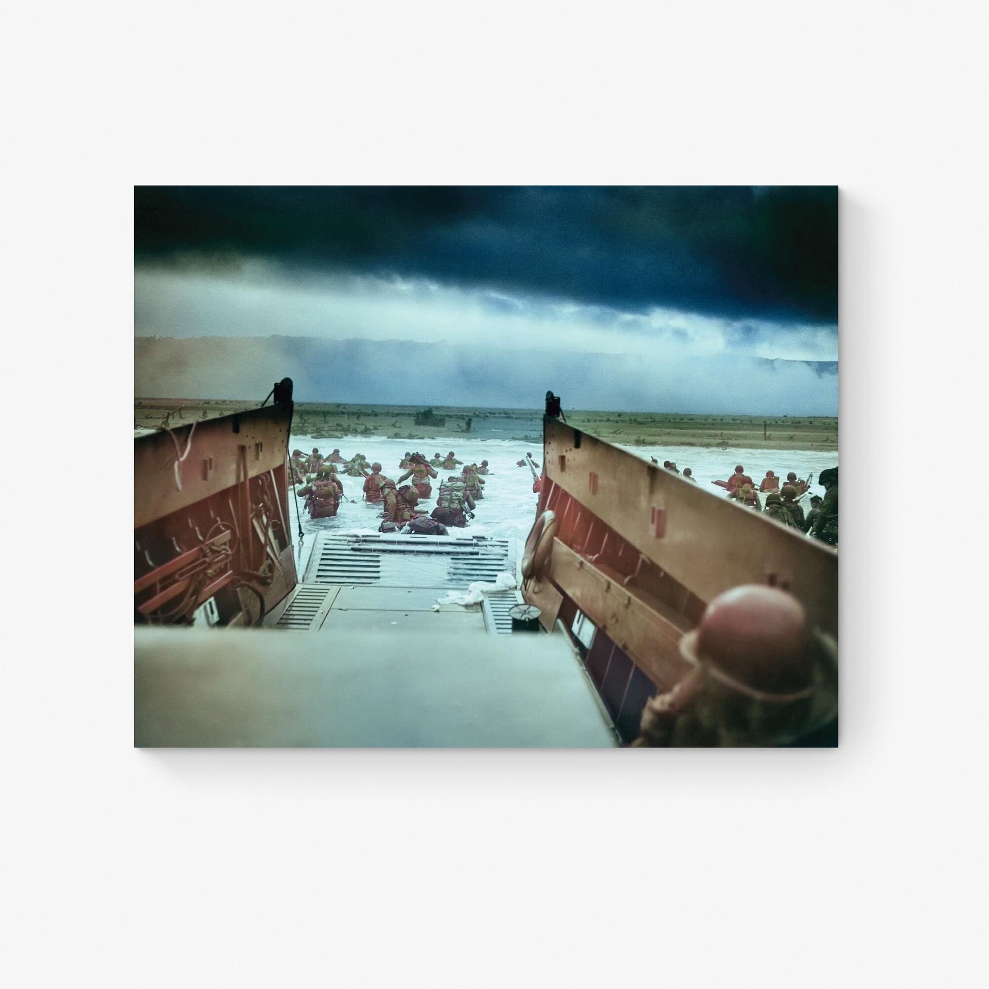 WW2 Art Print Into The Jaws of Death | Omaha Beach | D-Day | Operation Overlord | Dwight Eisenhower | World War 2 | Colorized