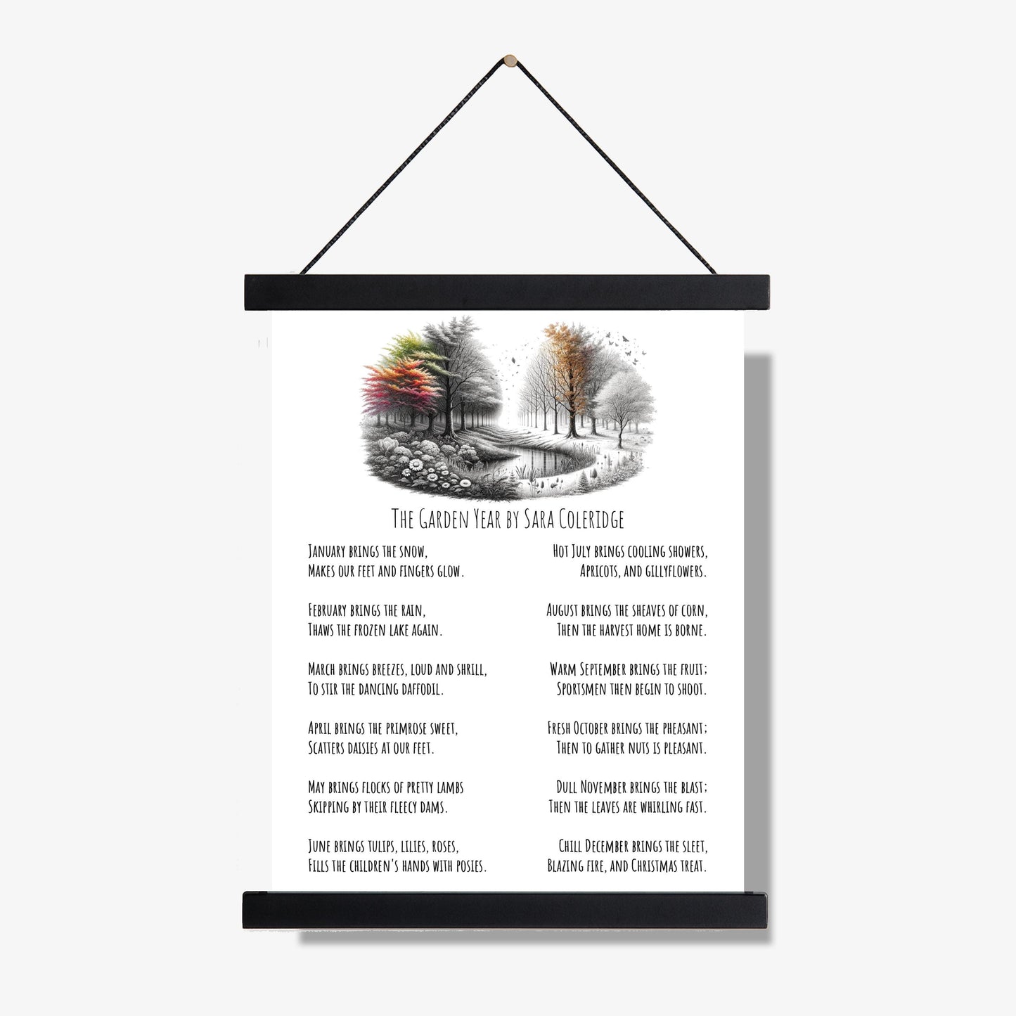 Sara Coleridge Quote Art Print | The Garden Year | Poem | Inspirational Poetry | Motivational Literary | Victorian Nature | Poster
