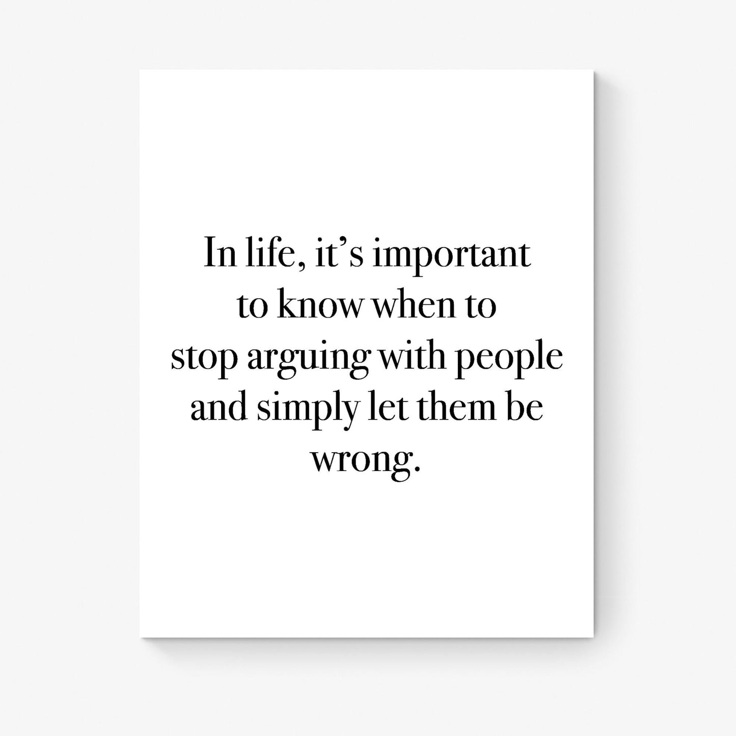 Funny Quote Art Print | Let Them Be Wrong | Minimalist Typography Artwork | Living Room | Modern Home Decor | Witty Poster