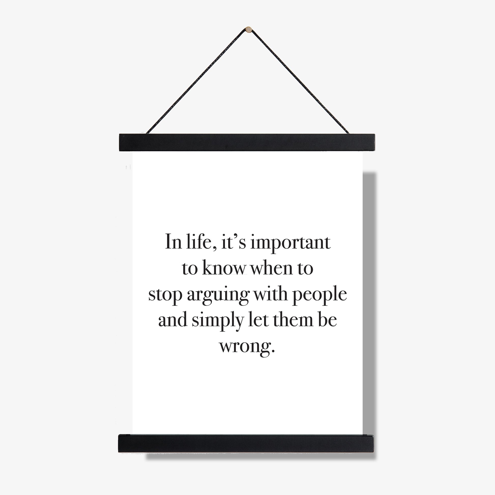 Funny Quote Art Print | Let Them Be Wrong | Minimalist Typography Artwork | Living Room | Modern Home Decor | Witty Poster