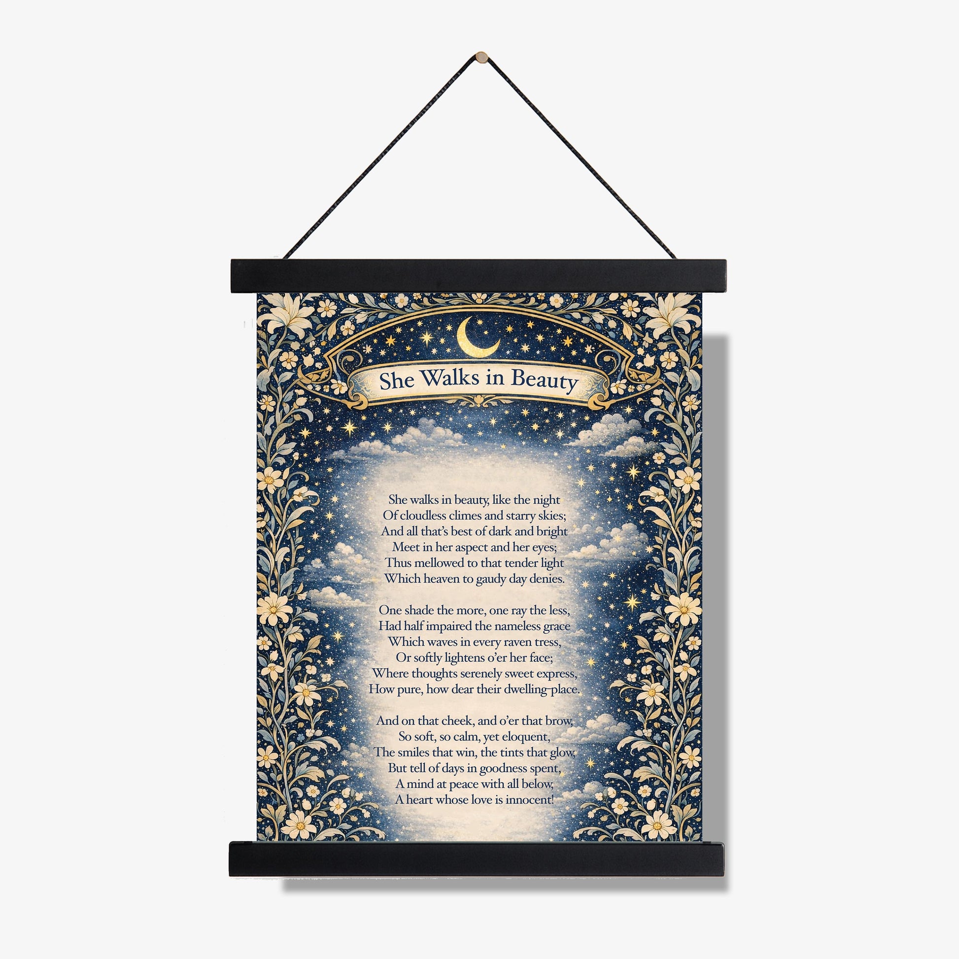 She Walks In Beauty Art Print | Home Decor | Lord Byron | Literary | Poetry | Wall Poster