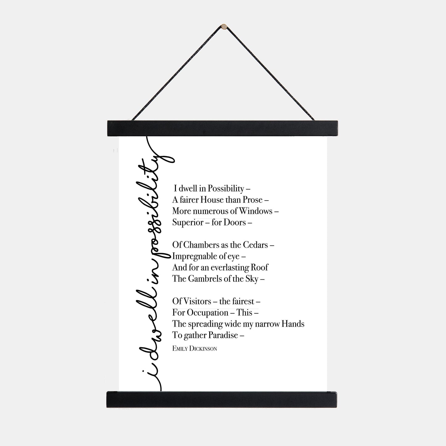 Emily Dickinson Quote Art Print I Dwell In Possibility | Poem | Poetry | Literary Book | Inspirational | Motivational Home Decor Poster