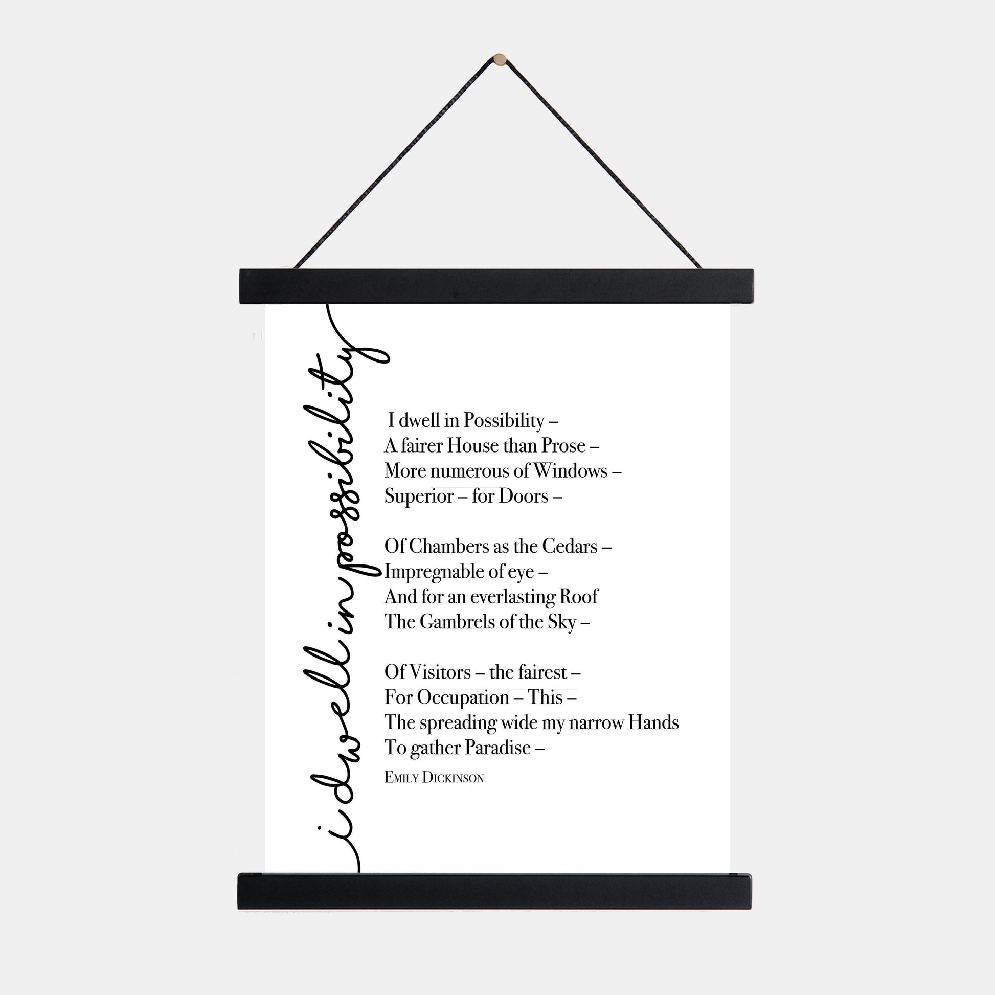 Emily Dickinson Quote Art Print I Dwell In Possibility | Poem | Poetry | Literary Book | Inspirational | Motivational Home Decor Poster
