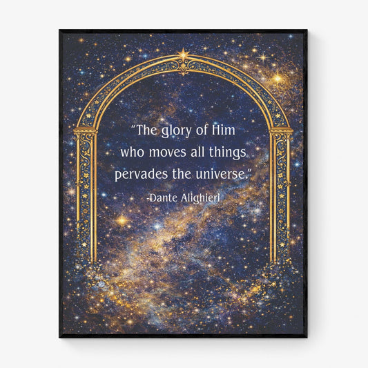 Dante Quote Art Print | Glory of Him | Divine Comedy | Literary Home Decor | Celestial Poster