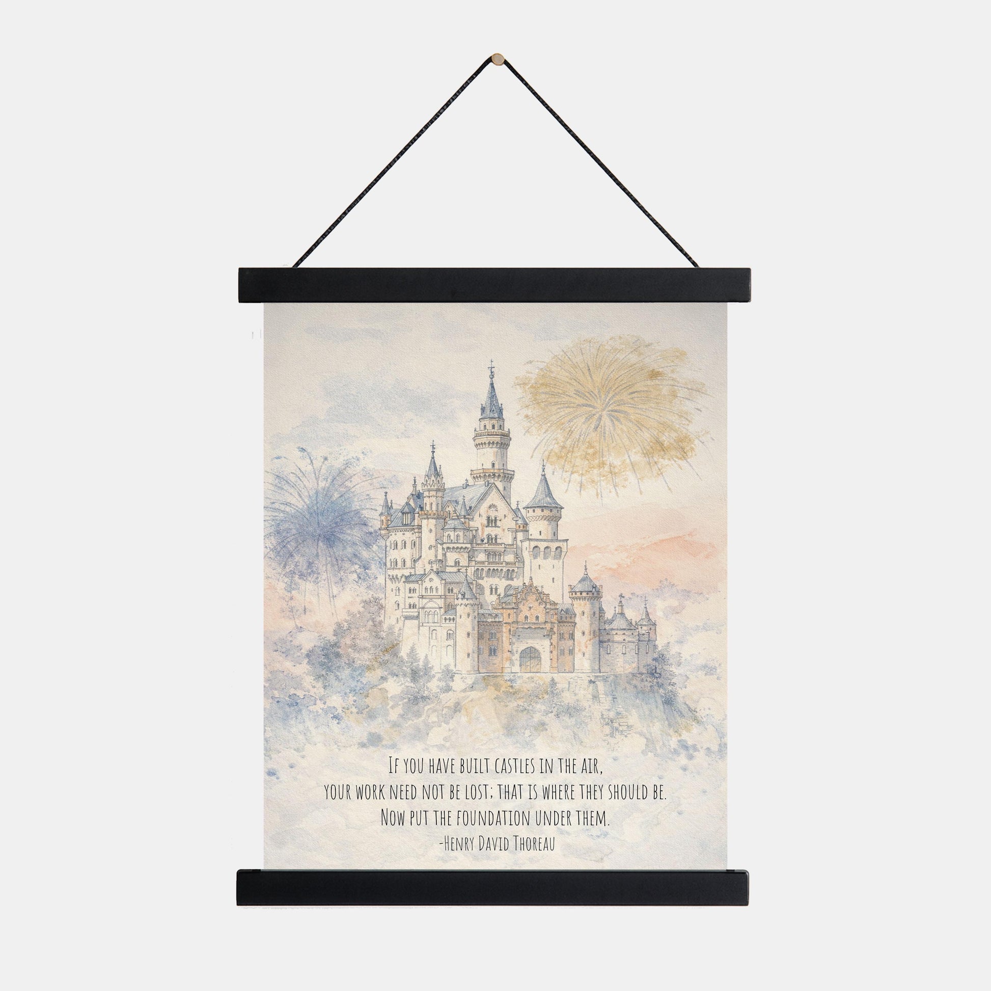 Thoreau Quote Art Print | Castles In The Air | Dreamers | Literary Book | Inspirational | Motivational Poster
