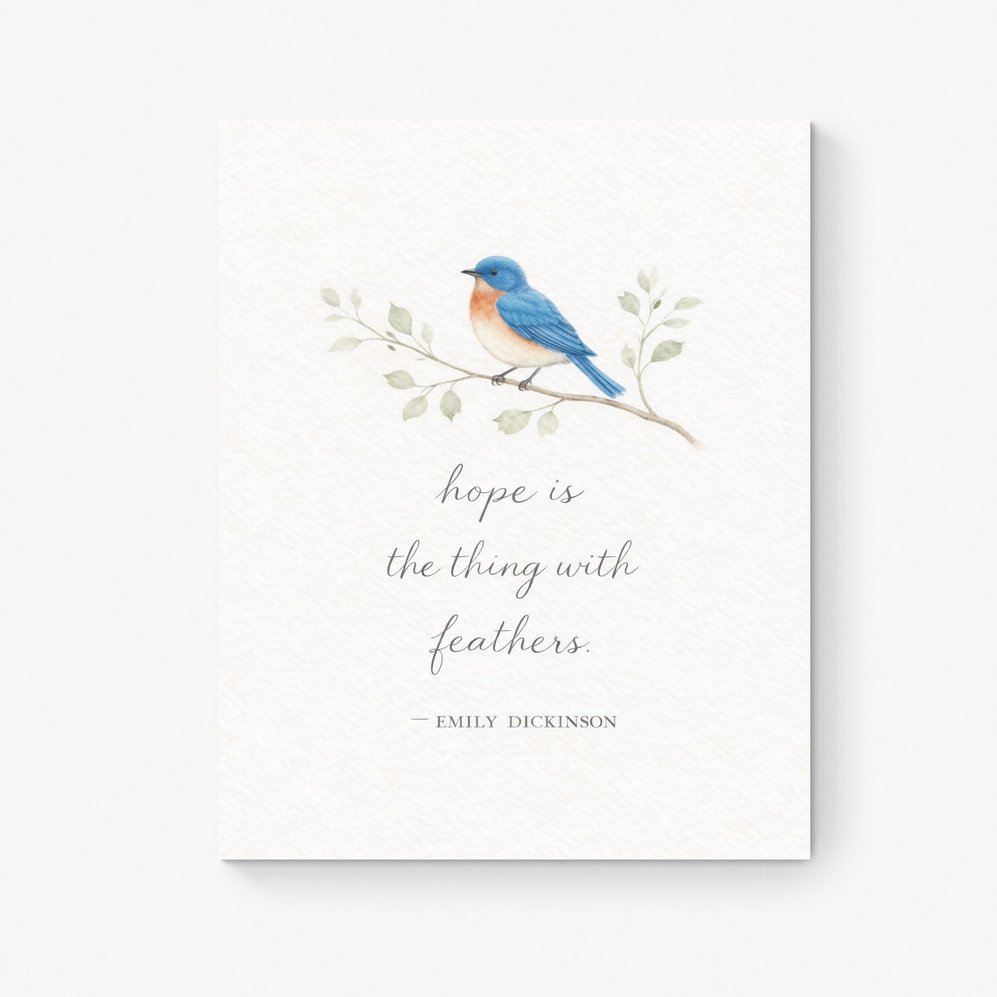 Hope Is The Thing With Feathers Quote Art Print | Emily Dickinson Poetry | Classic Literary Home Decor | Vintage Poster