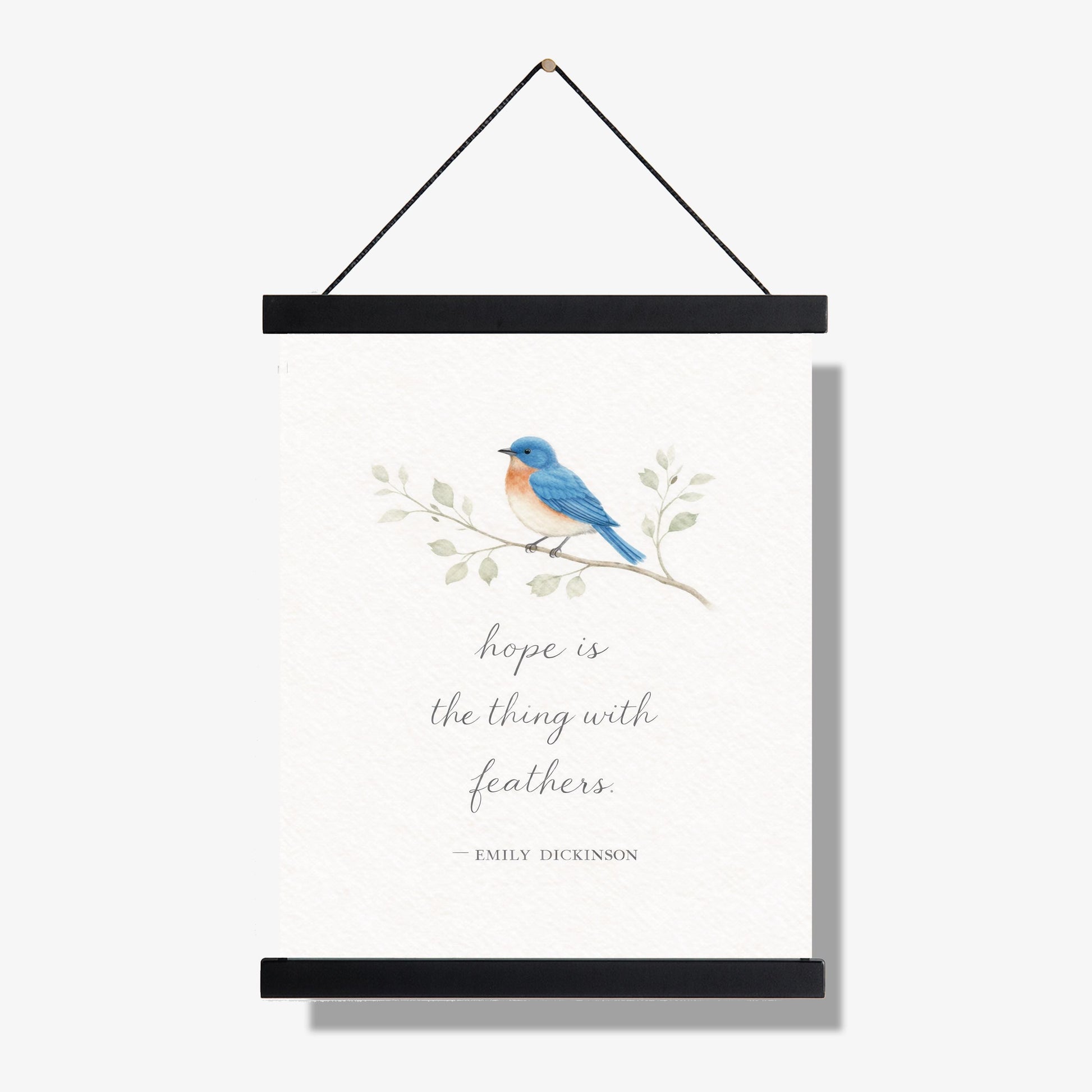 Hope Is The Thing With Feathers Quote Art Print | Emily Dickinson Poetry | Classic Literary Home Decor | Vintage Poster