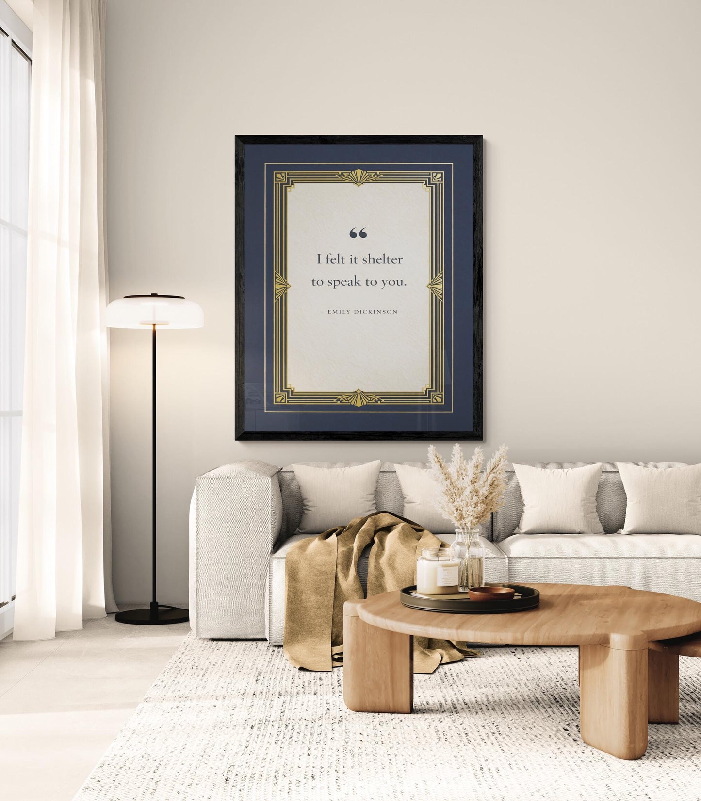 Emily Dickinson Quote Art Print | I Felt It Shelter | Literary Home Decor | Poetry | Art Deco Poster
