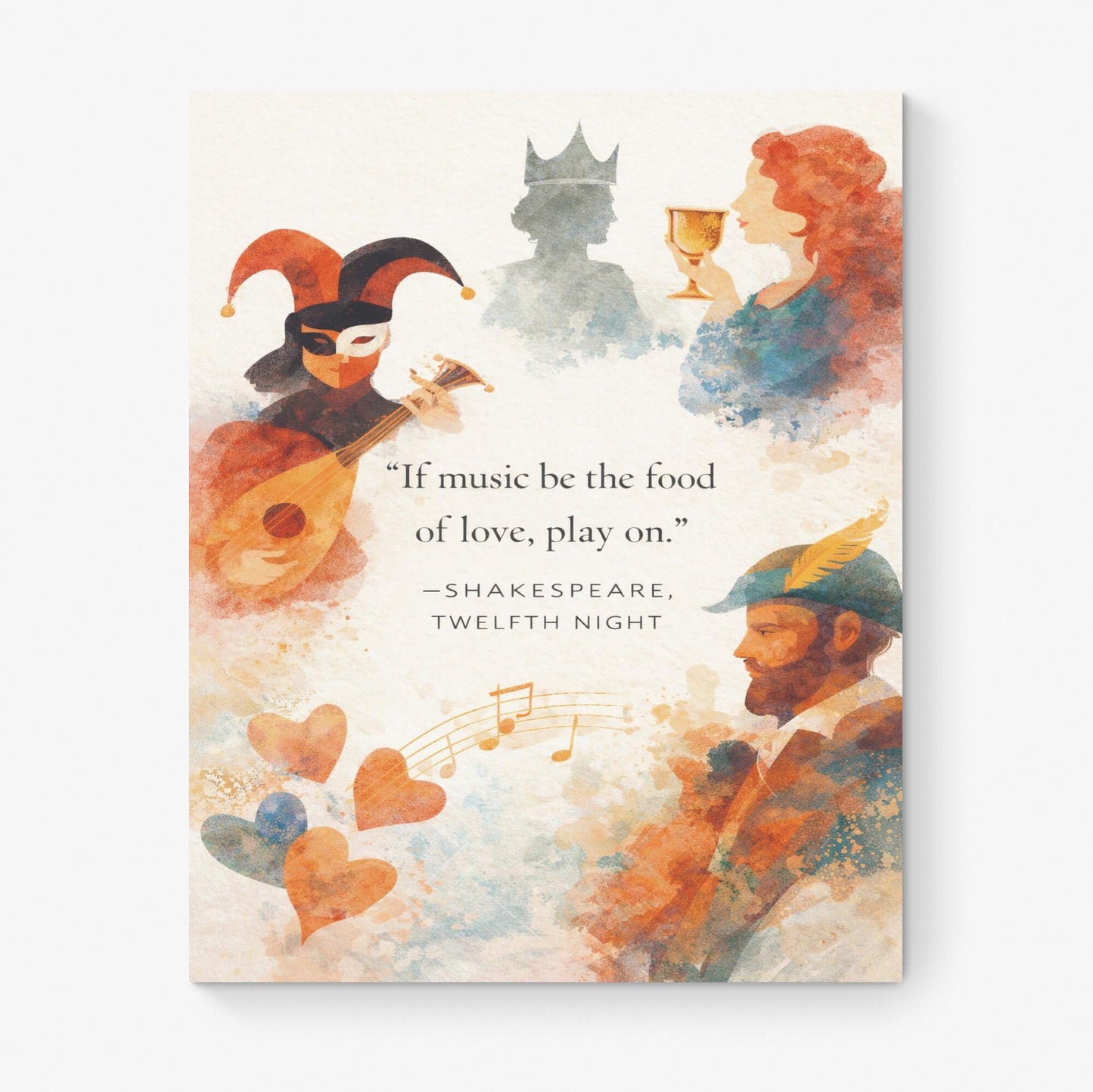 William Shakespeare Quote Art Print | If Music Be The Food Of Love | Classic Literary Wall Artwork | Home Decor | William Morris Poster