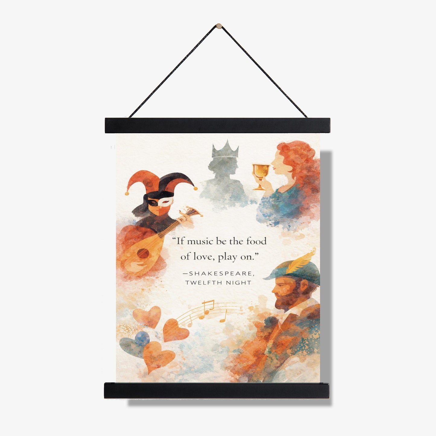 William Shakespeare Quote Art Print | If Music Be The Food Of Love | Classic Literary Wall Artwork | Home Decor | William Morris Poster