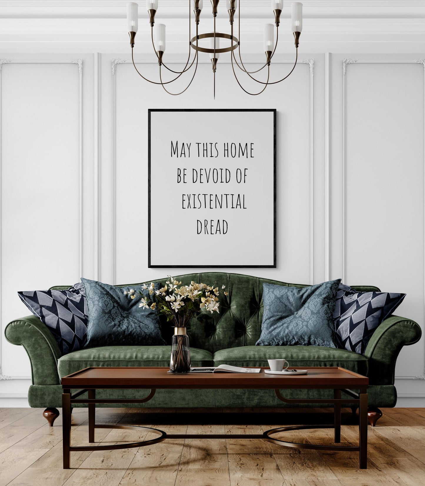 Inspirational Art Print | May This Home Be Devoid Of Existential Dread | Living Room | Home Decor | Poster