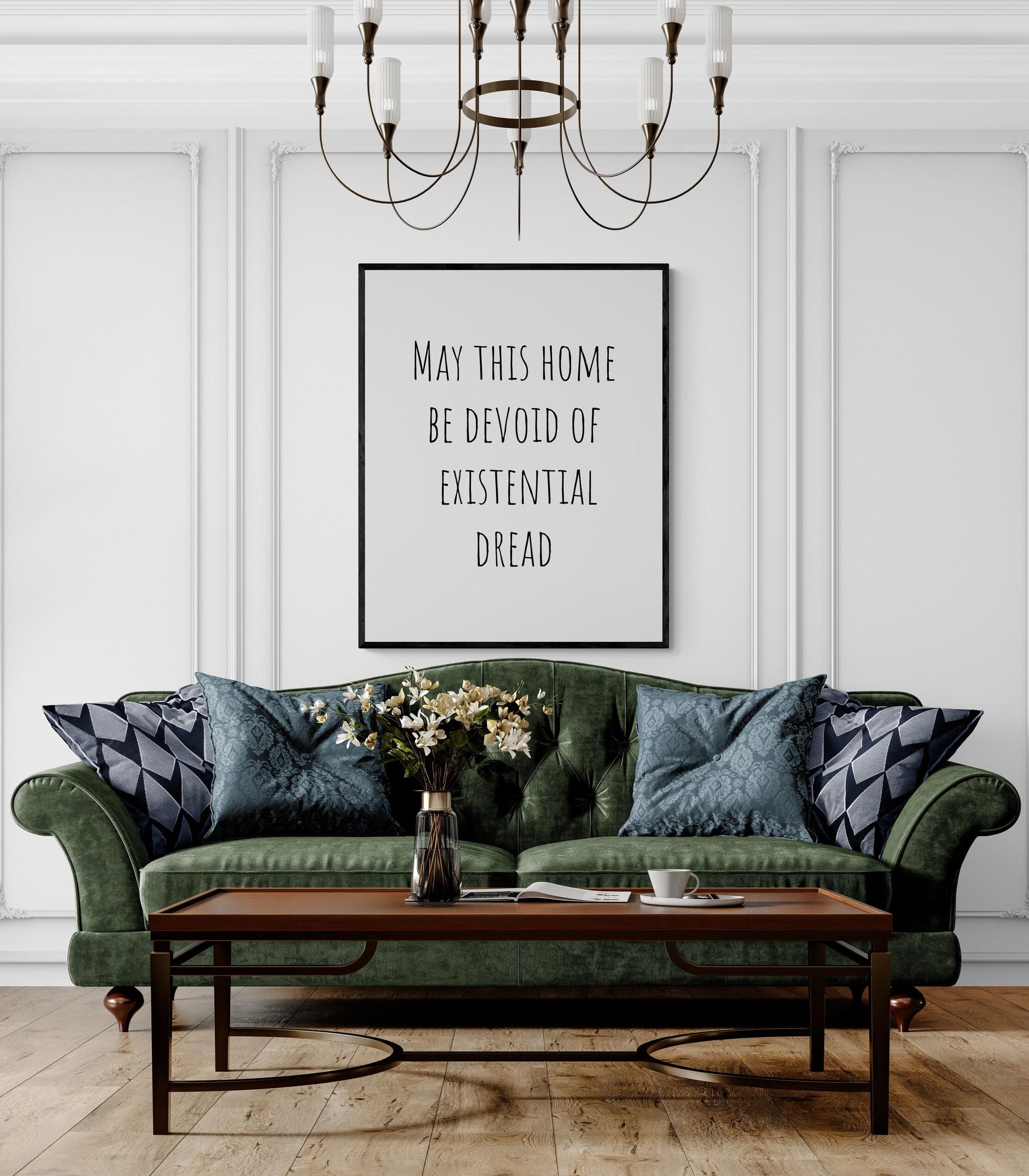 Inspirational Art Print | May This Home Be Devoid Of Existential Dread | Living Room | Home Decor | Poster