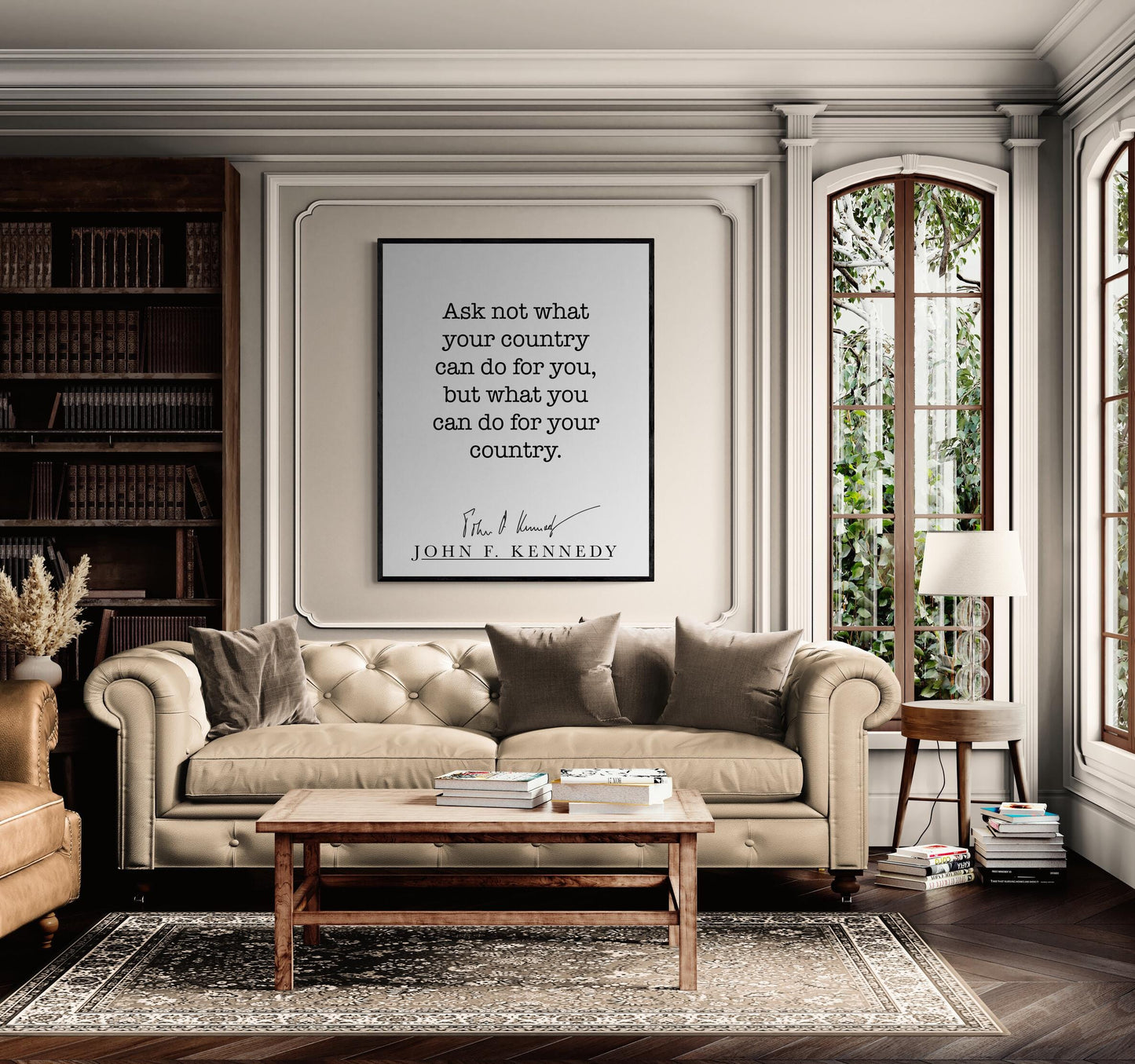 JFK Quote Art Print | Ask Not What Your Country Can Do For You | US President John F Kennedy | Living Room | Patriotic Home Decor | History