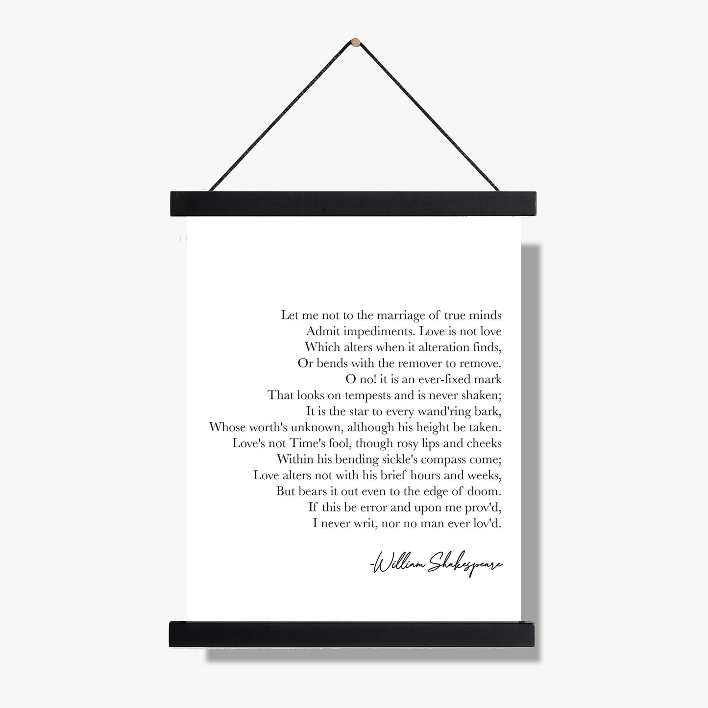 Shakespeare Quote Art Print | Sonnet 116 | Let Me Not To the Marriage Of True Minds | As You Like It | Home Decor | Literary Poster