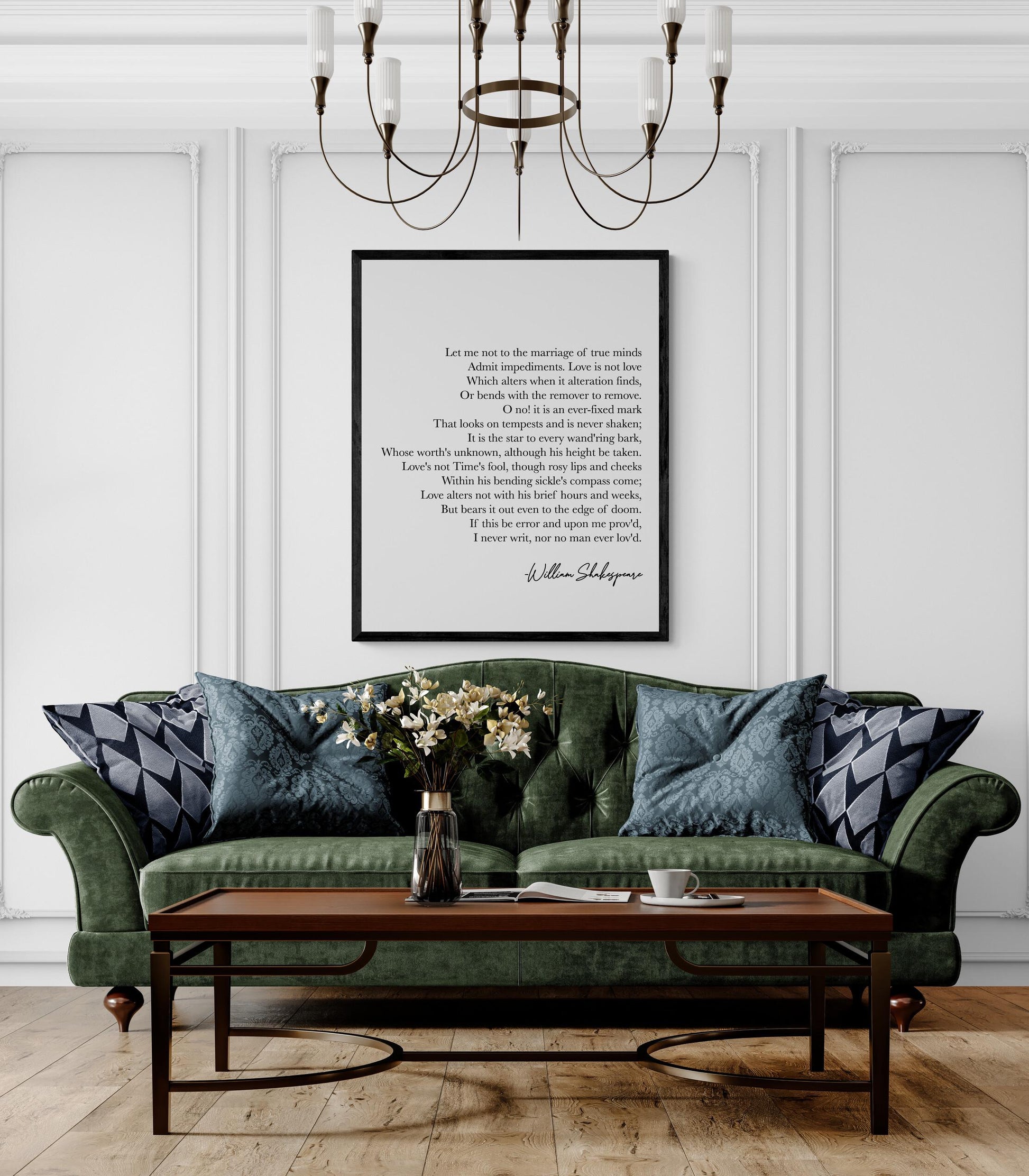 Shakespeare Quote Art Print | Sonnet 116 | Let Me Not To the Marriage Of True Minds | As You Like It | Home Decor | Literary Poster