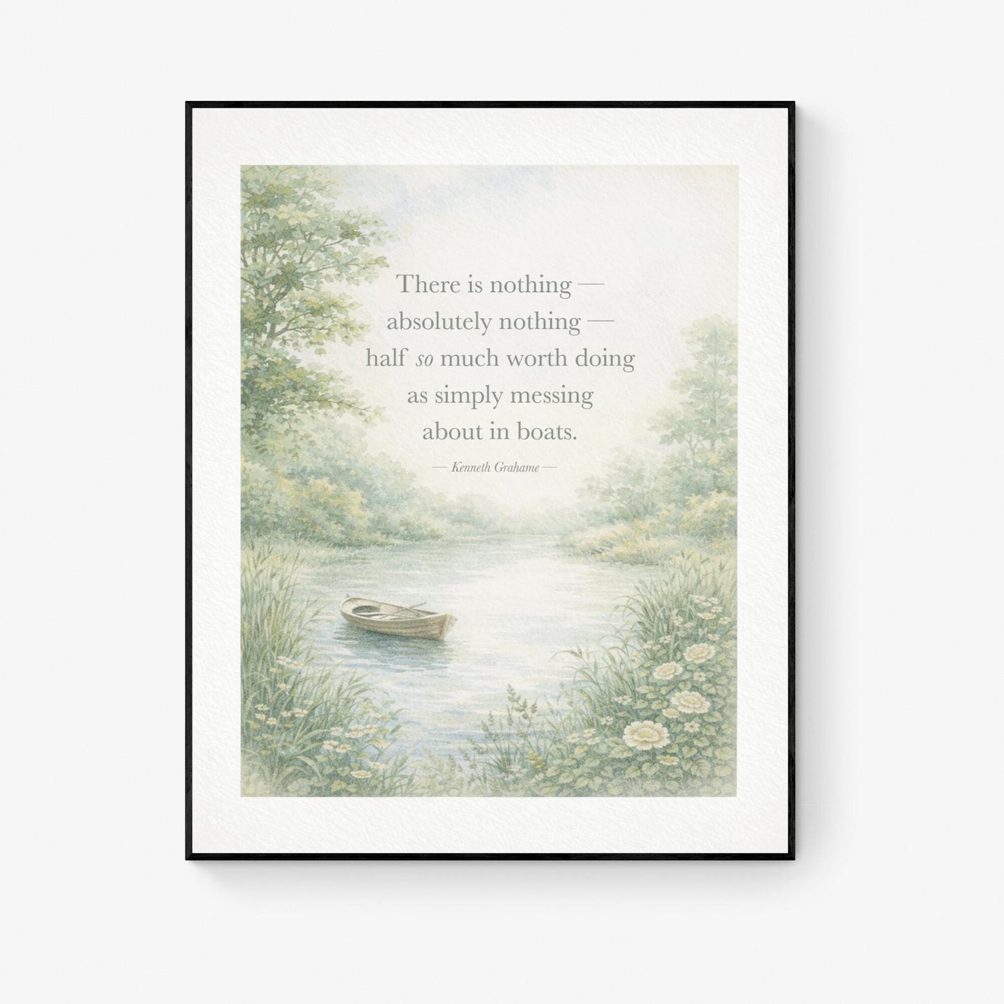 Messing About In Boats Quote Art Print | Kenneth Grahame | Children's Home Decor | Literary | Nursery Poster