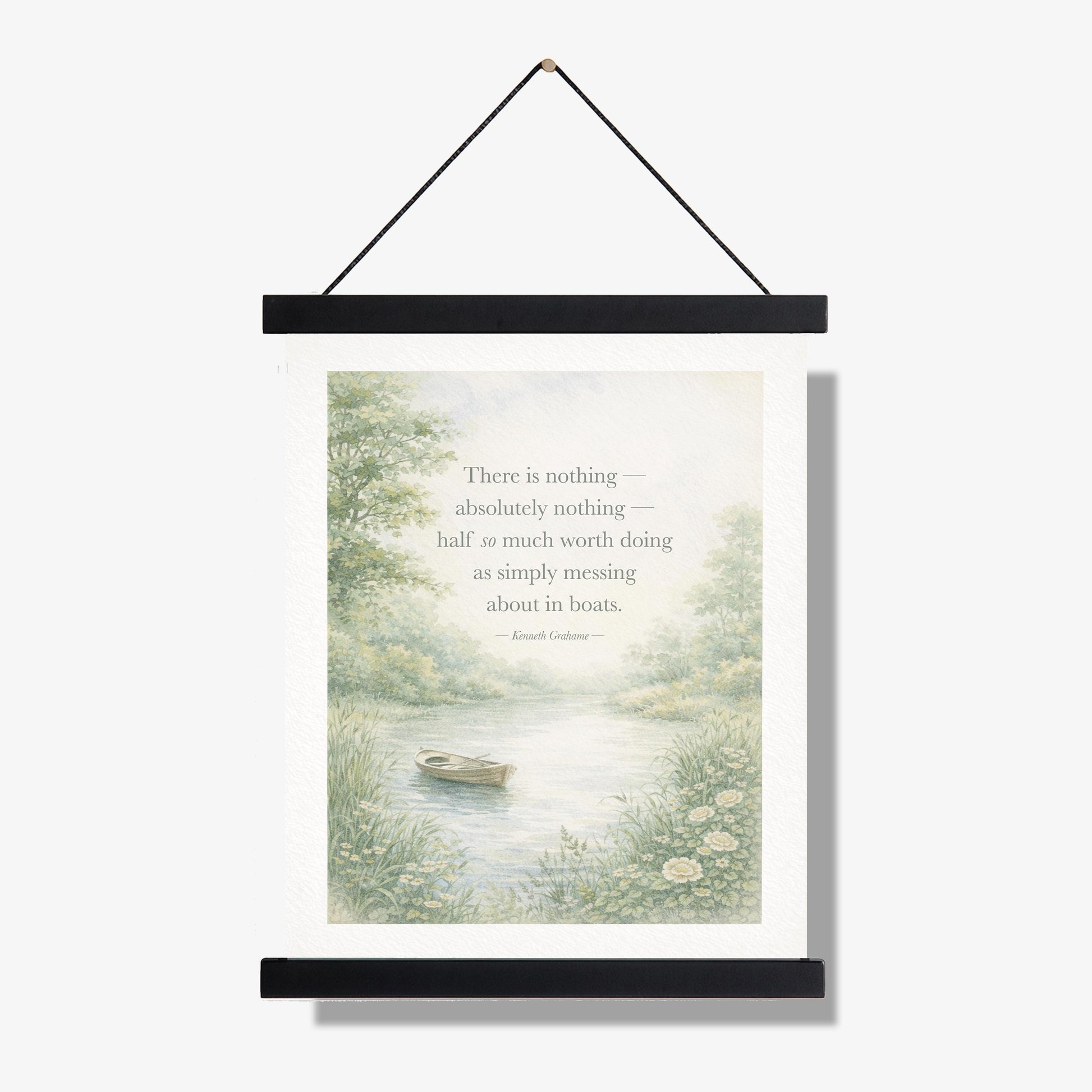Messing About In Boats Quote Art Print | Kenneth Grahame | Children's Home Decor | Literary | Nursery Poster