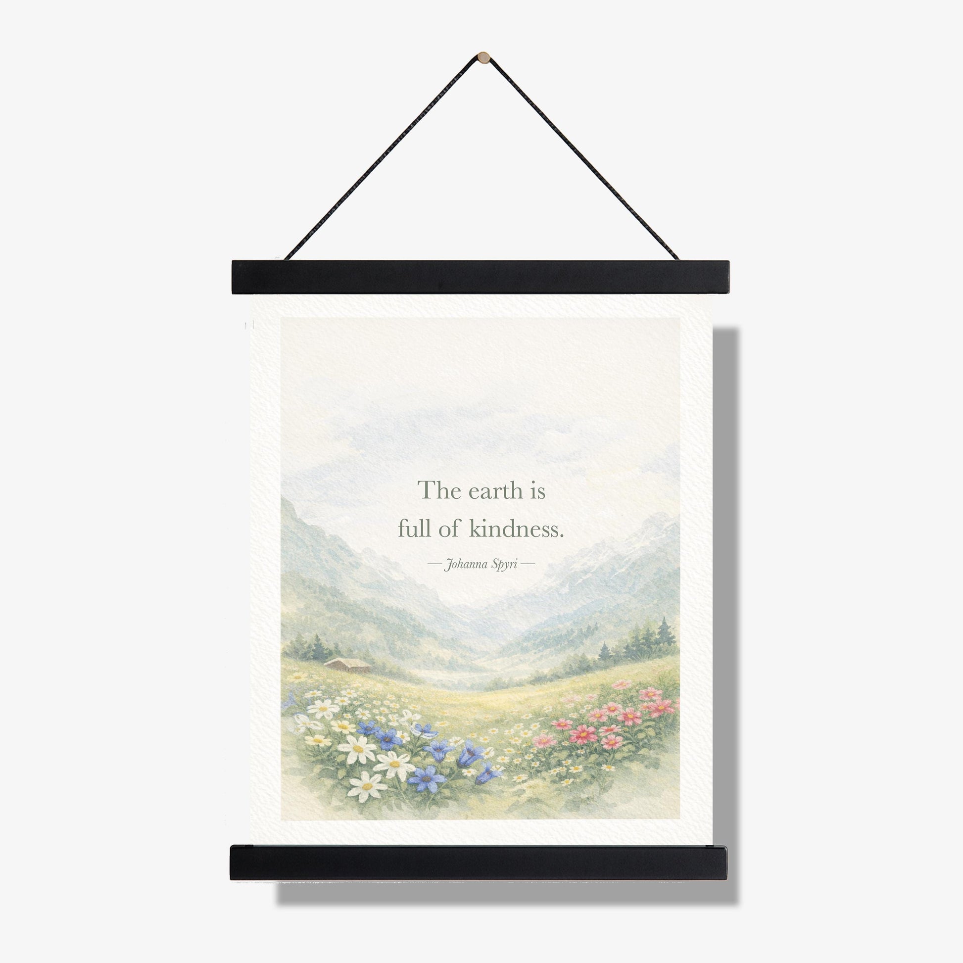 Earth Is Full Of Kindness Quote Art Print | Heidi | Johanna Spryi | Children's Home Decor | Literary | Whimsical Night Sky Poster