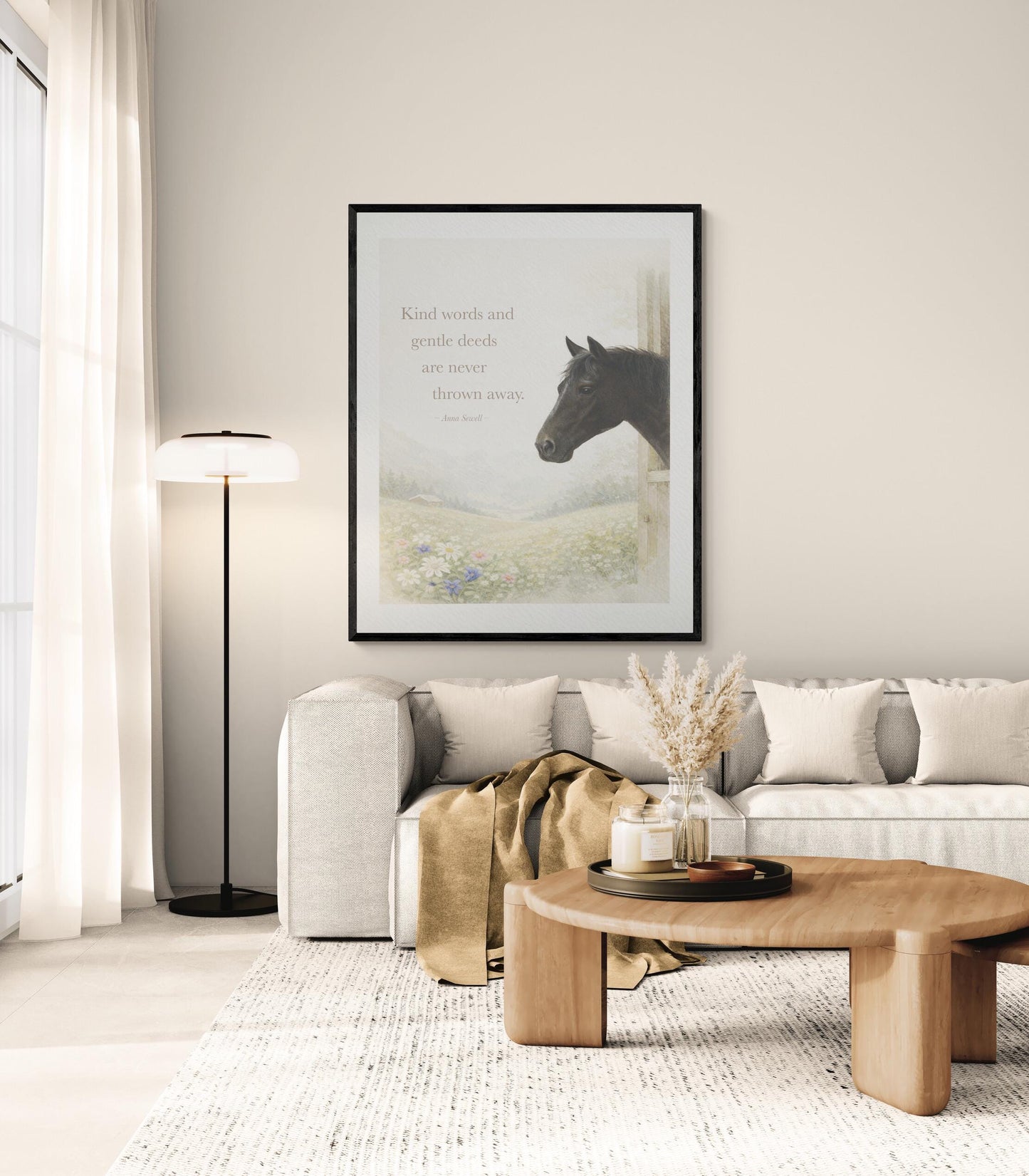 Kind Words And Gentle Deeds Quote Art Print | Black Beauty | Anna Sewell | Home Decor | Literary | Horse Poster