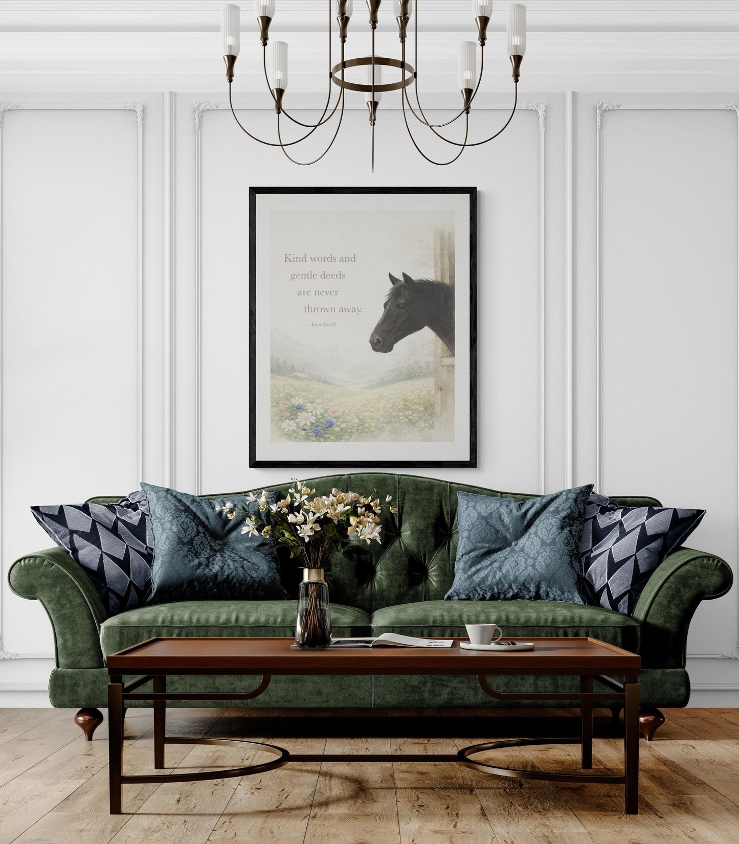 Kind Words And Gentle Deeds Quote Art Print | Black Beauty | Anna Sewell | Home Decor | Literary | Horse Poster