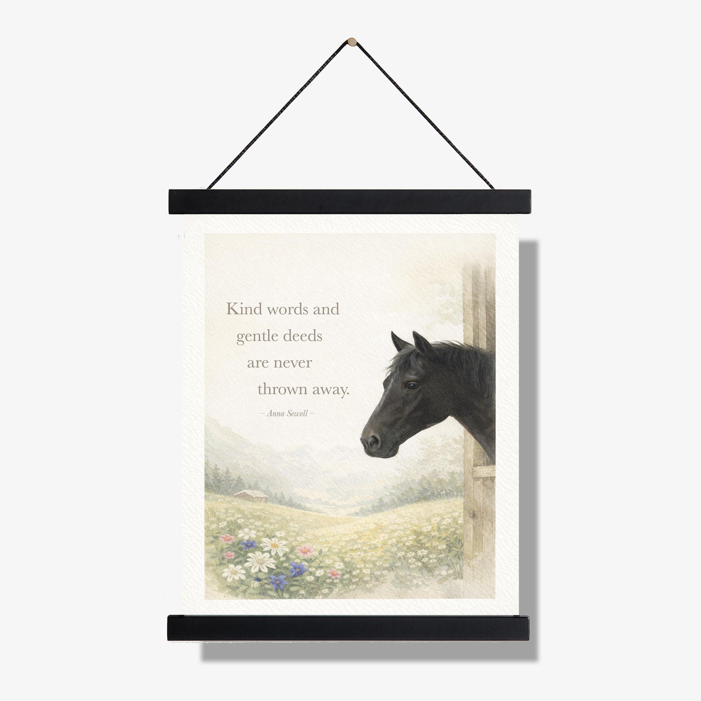 Kind Words And Gentle Deeds Quote Art Print | Black Beauty | Anna Sewell | Home Decor | Literary | Horse Poster