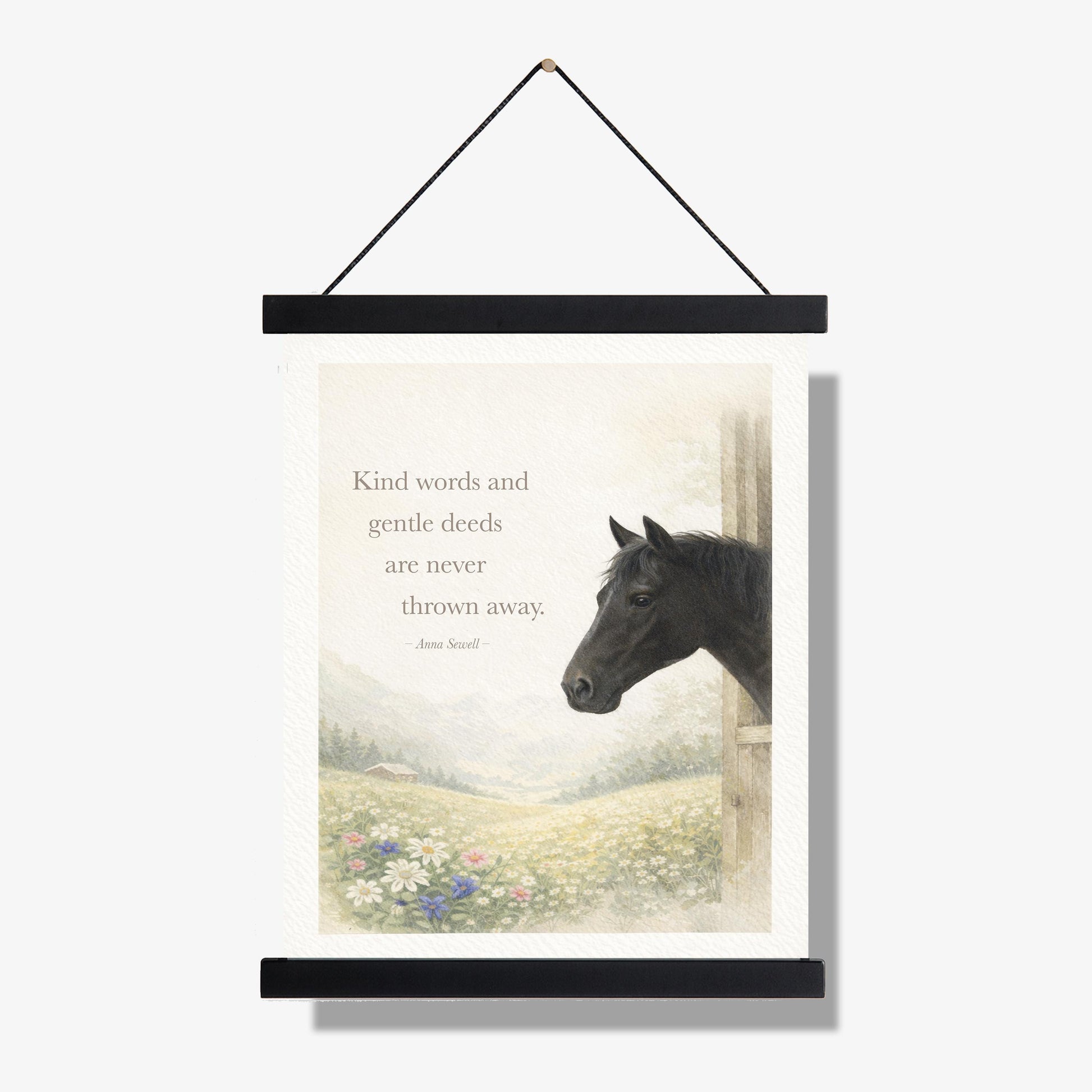 Kind Words And Gentle Deeds Quote Art Print | Black Beauty | Anna Sewell | Home Decor | Literary | Horse Poster