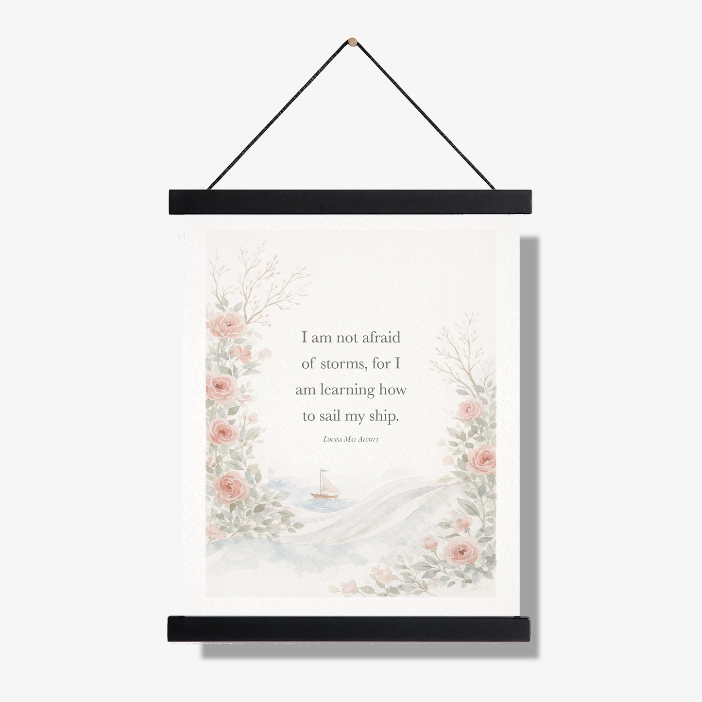 I Am Not Afraid Of Storms Quote Art Print | Louisa May Alcott | Little Women | Children's Home Decor | Literary | Poster