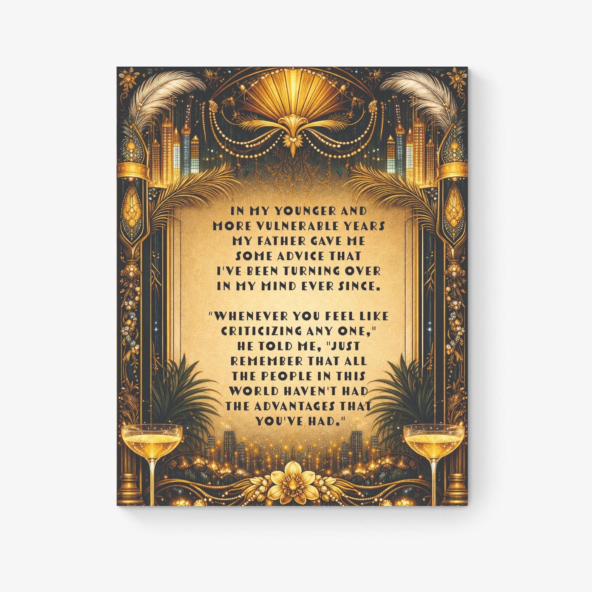 Great Gatsby Quote Art Print | In My Younger Years | F. Scott Fitzgerald | Classic Literary Home Decor | William Morris Poster