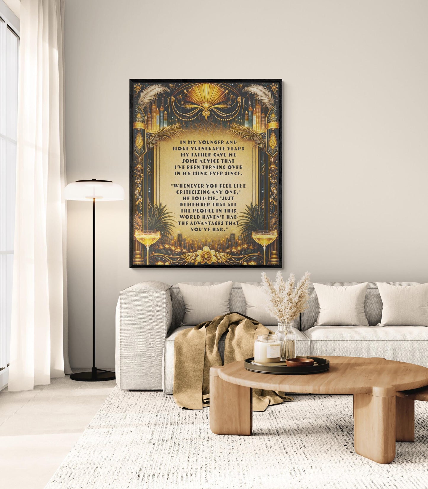 Great Gatsby Quote Art Print | In My Younger Years | F. Scott Fitzgerald | Classic Literary Home Decor | William Morris Poster