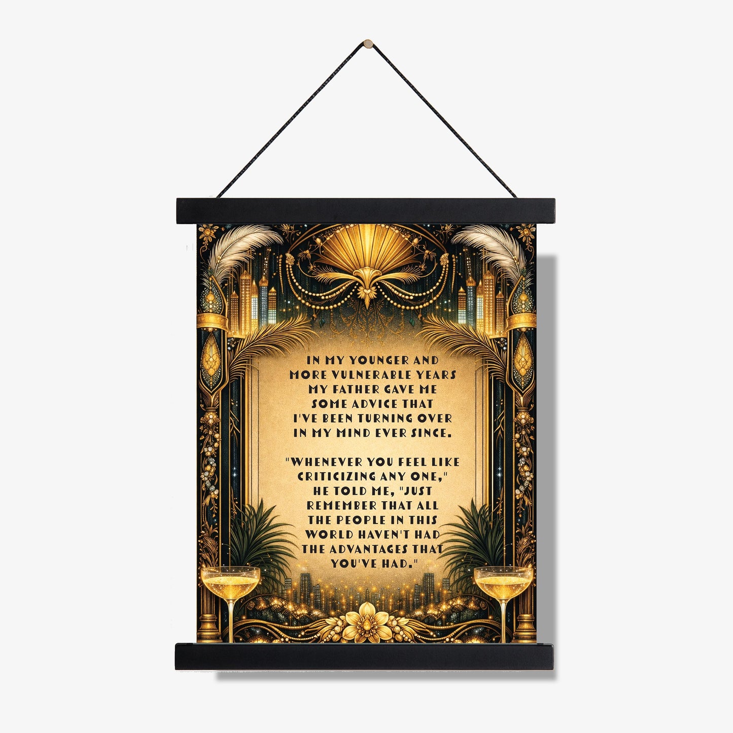 Great Gatsby Quote Art Print | In My Younger Years | F. Scott Fitzgerald | Classic Literary Home Decor | William Morris Poster