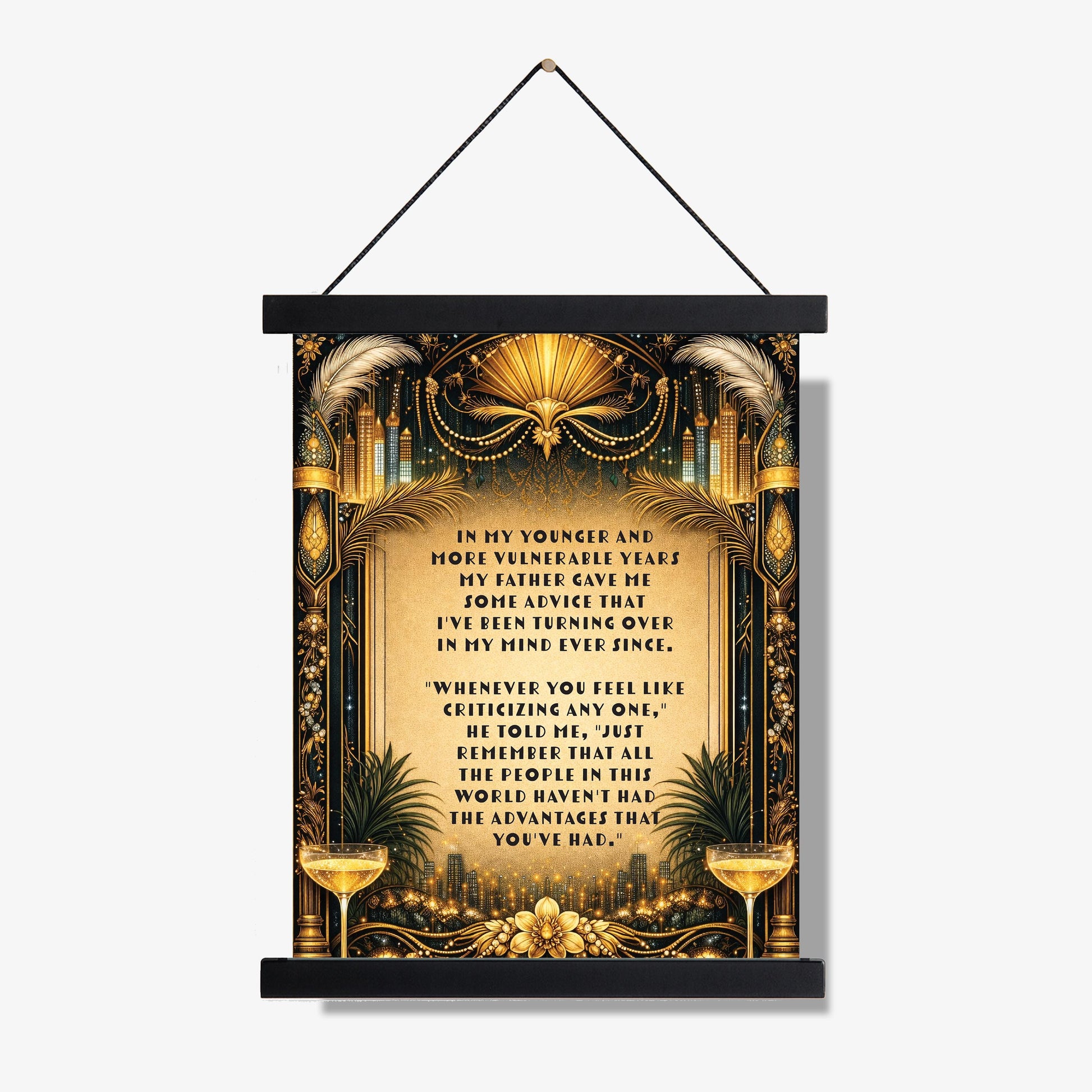 Great Gatsby Quote Art Print | In My Younger Years | F. Scott Fitzgerald | Classic Literary Home Decor | William Morris Poster