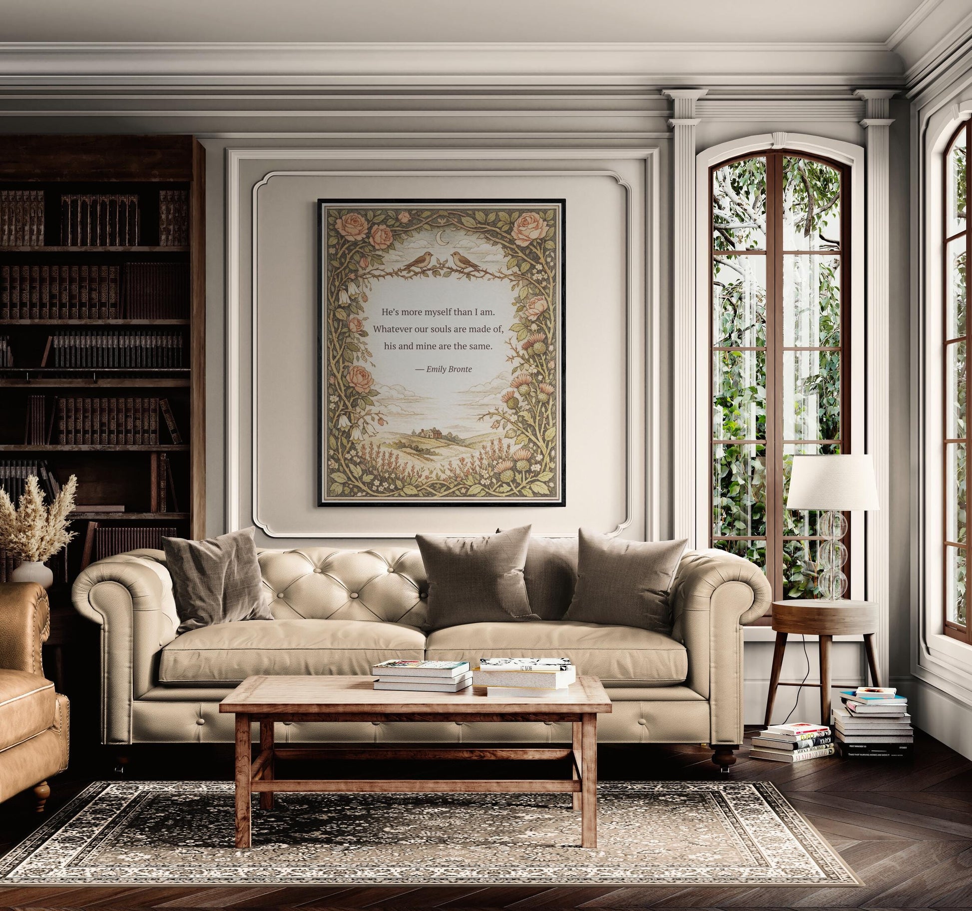 Wuthering Heights Art Print | Whatever Our Souls | Emily Bronte Quote | Botanical | Floral Home Decor | Literary Book Poster