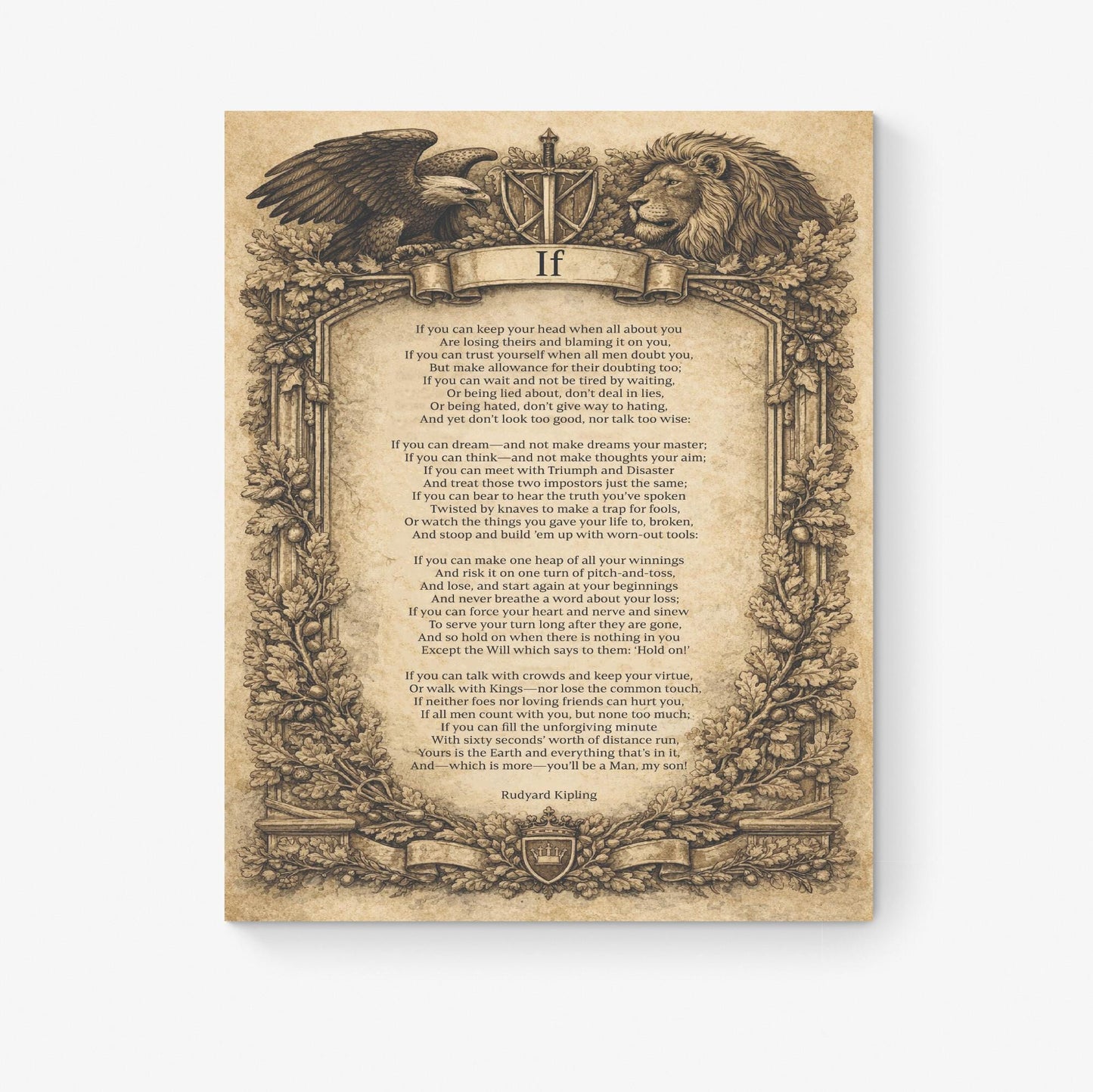 If Poem Quote Art Print | Rudyard Kipling | Poetry | Son | Vintage Home Decor | Literary Poster