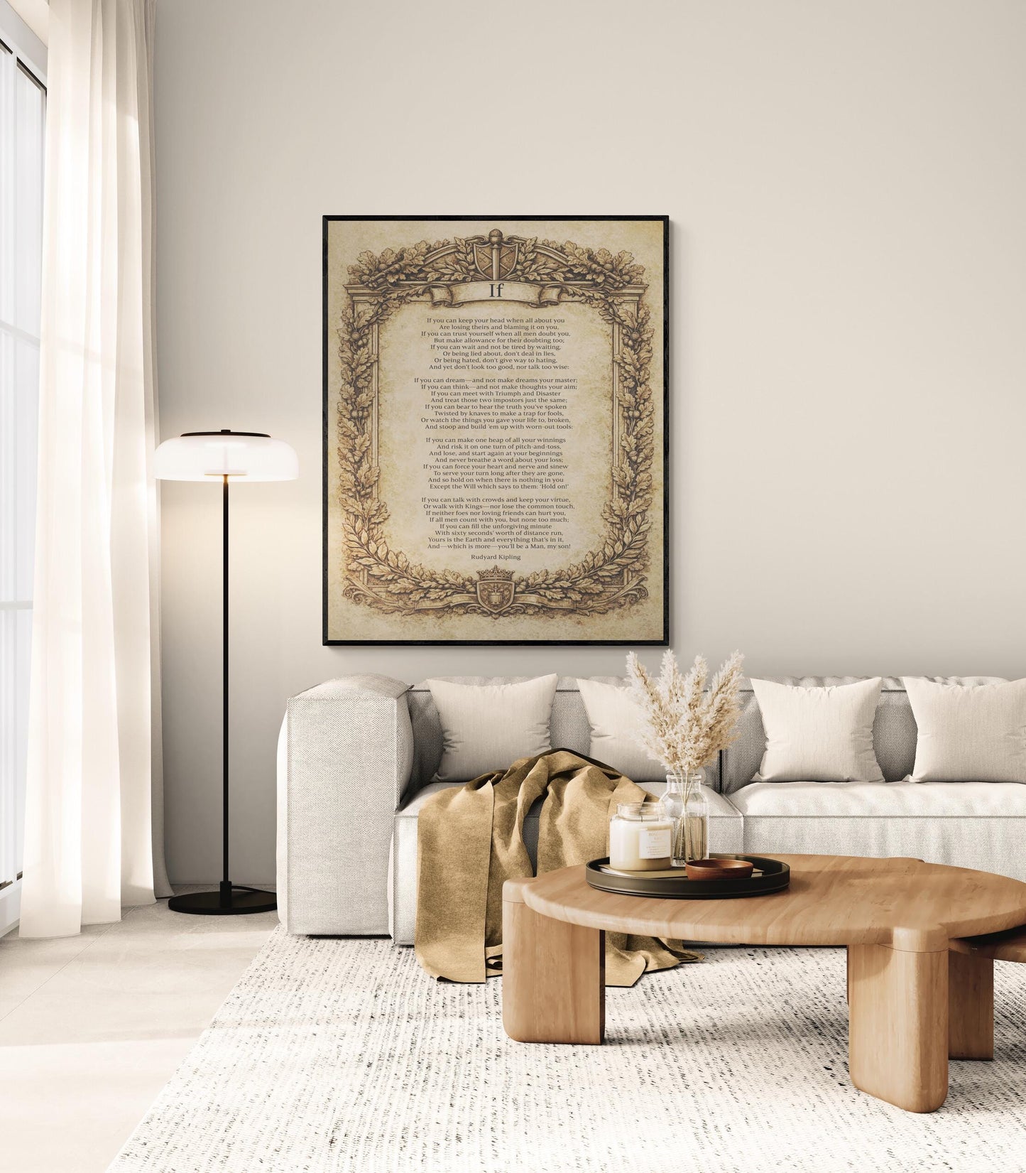 If Poem Quote Art Print | Rudyard Kipling | Poetry | Vintage Home Decor | Literary Poster
