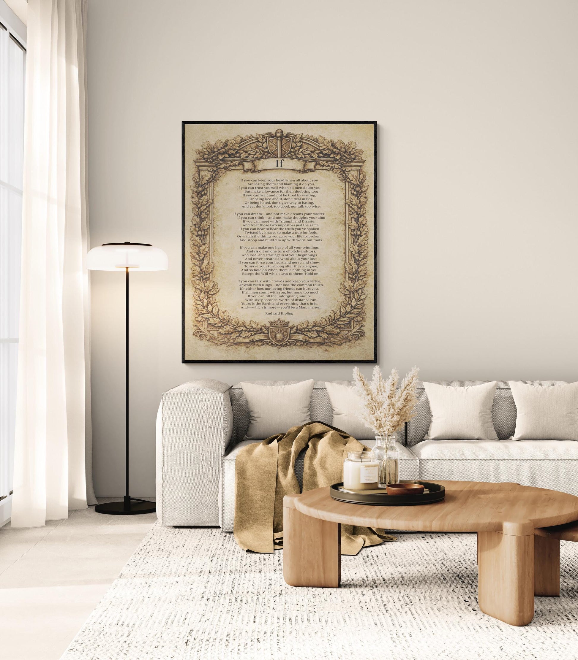 If Poem Quote Art Print | Rudyard Kipling | Poetry | Vintage Home Decor | Literary Poster