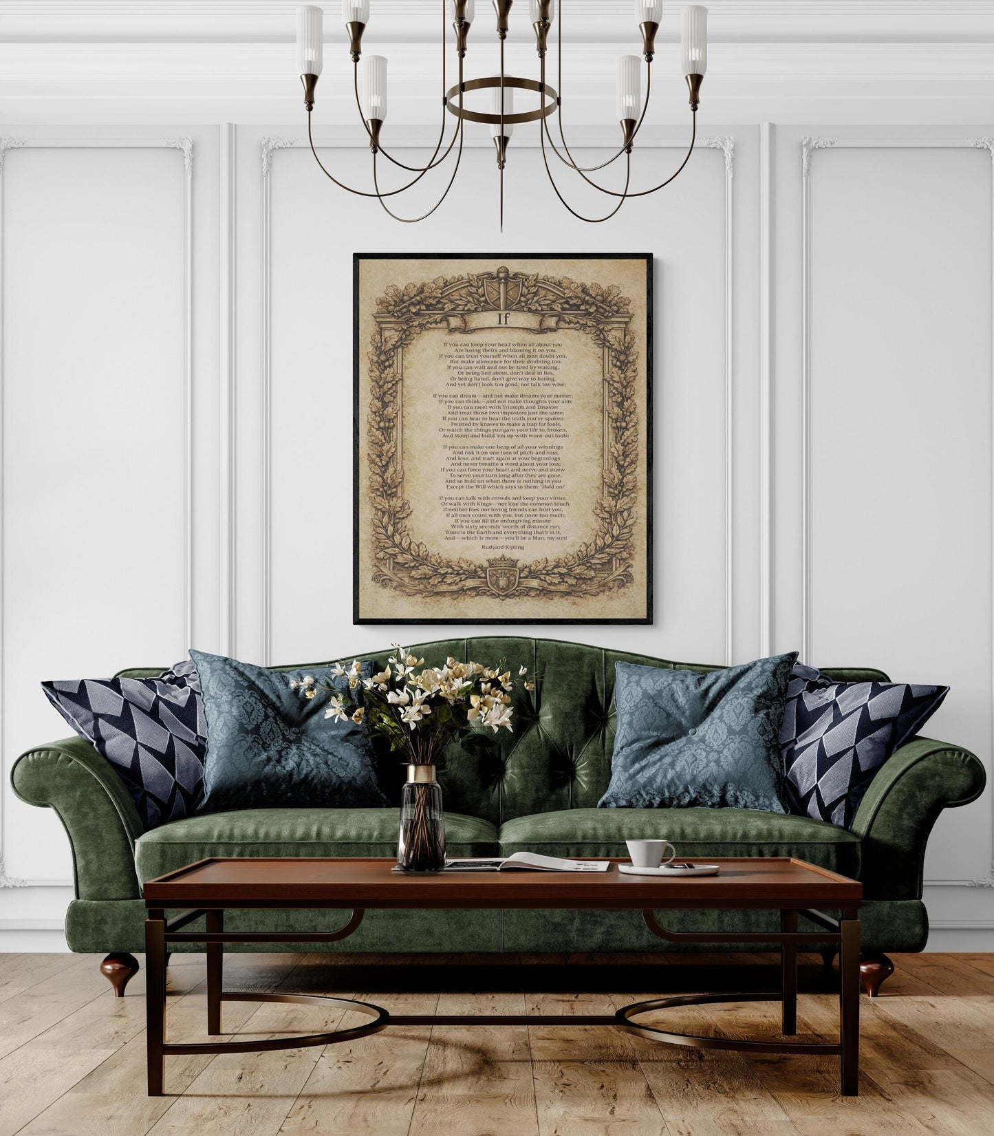 If Poem Quote Art Print | Rudyard Kipling | Poetry | Vintage Home Decor | Literary Poster